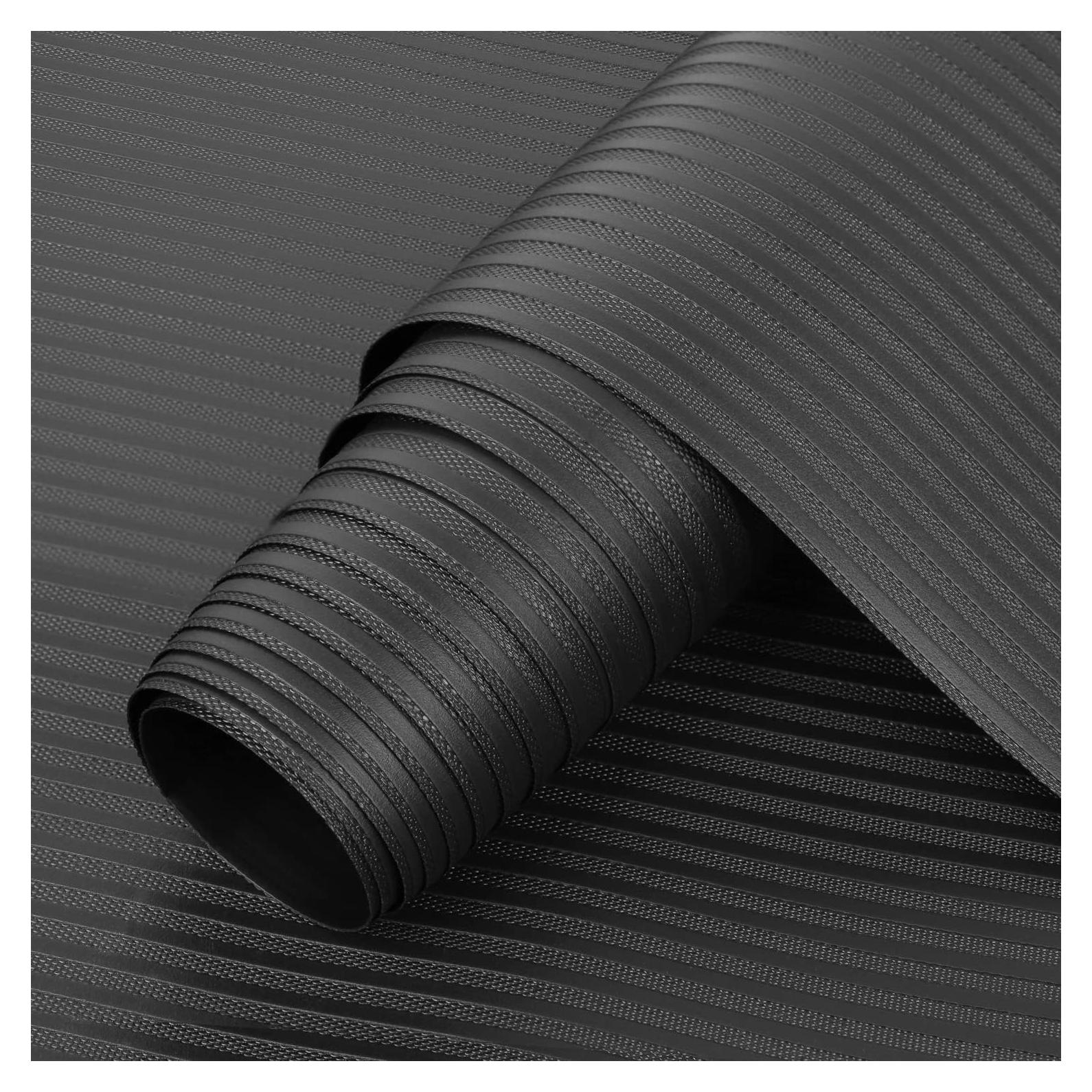 Shelf Drawer Liner for Kitchen Cabinets, Durable Pantry Shelving Liners for Tool Box Closet Refrigerator Non Stick Waterproof Plastic Cabinet Protector Liners Mat Washable, Black 11.8 x 78.7 inches