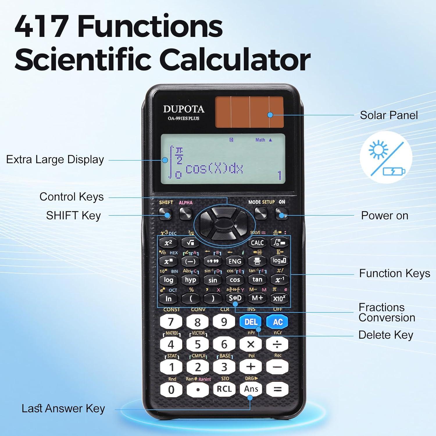 Calculadora Científica DUPOTA OA-991ES Plus 417 Funciones