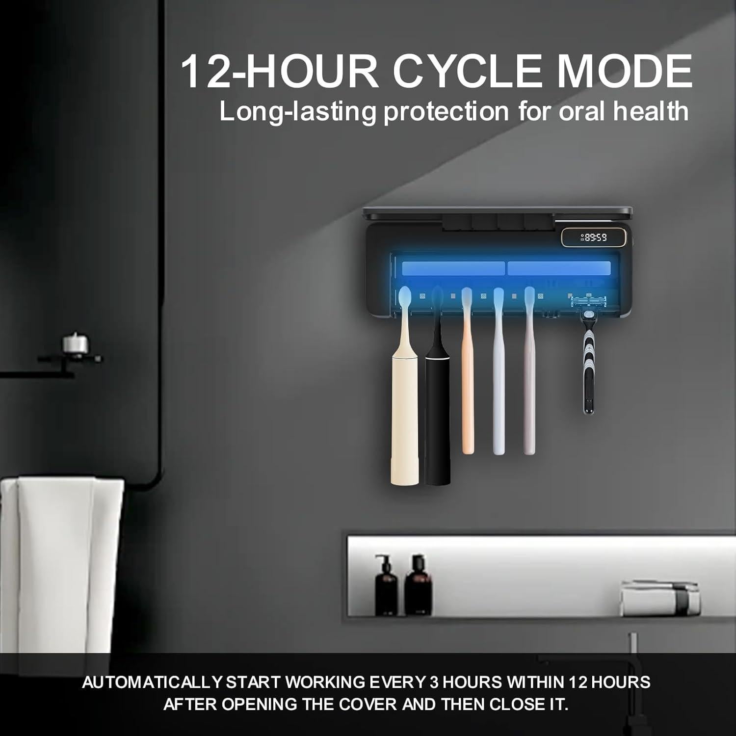 Soporte desinfectante de cepillos de dientes UV-C SwanKiss 5+1