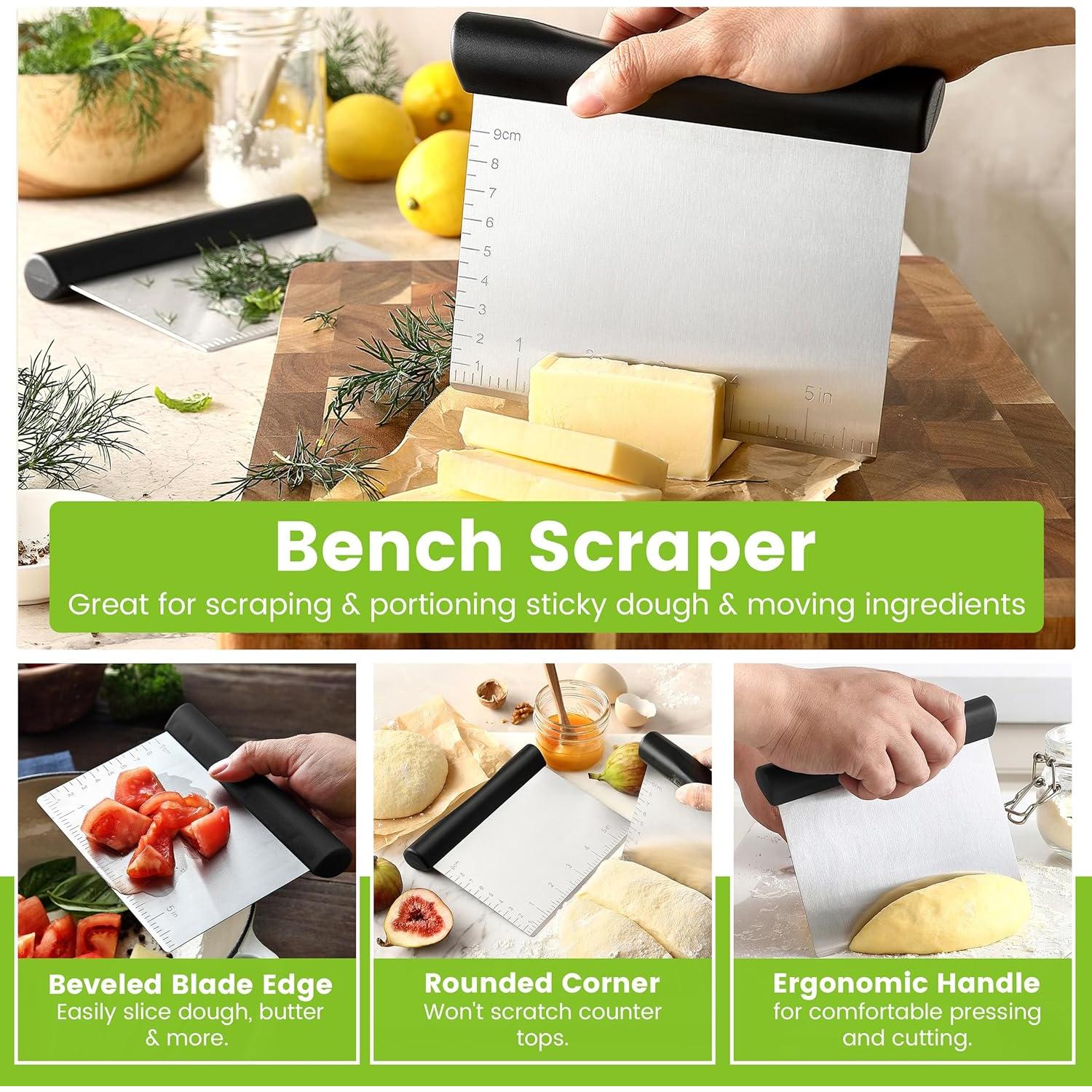 Mezclador de Masa y Raspador de Banco Spring Chef - Acero Inoxidable