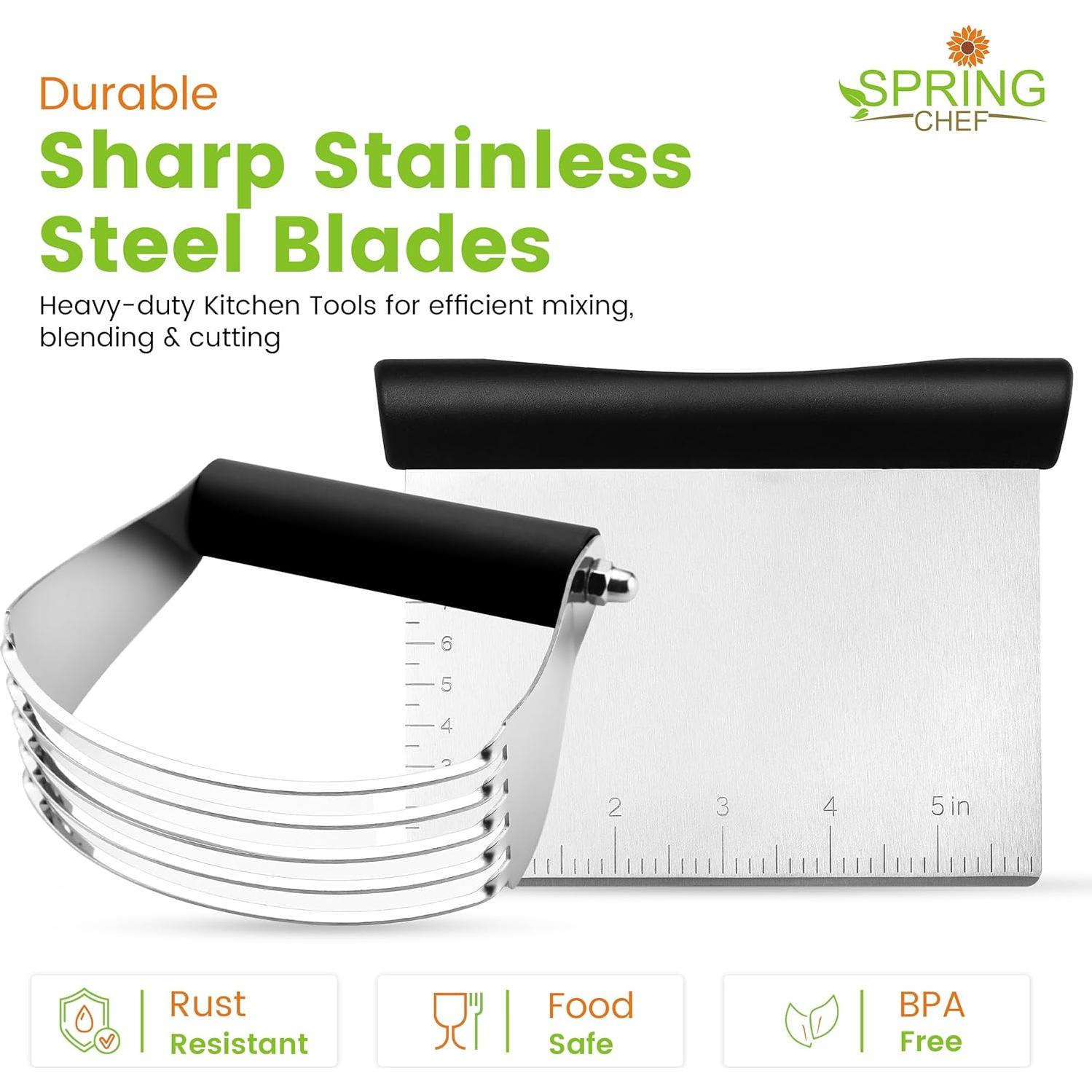 Mezclador de Masa y Raspador de Banco Spring Chef - Acero Inoxidable