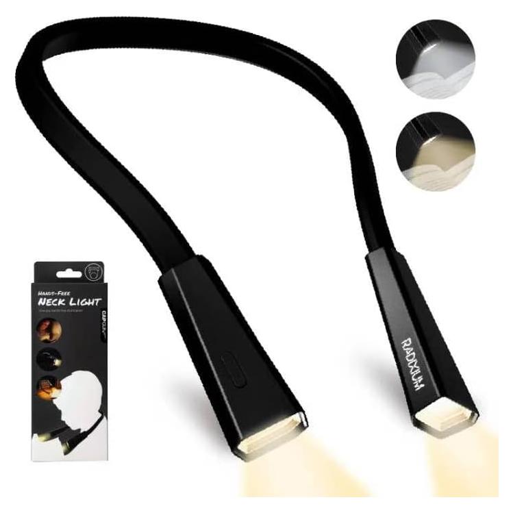 Luz de lectura recargable LED para el cuello RADIXIUM, 4 niveles de brillo