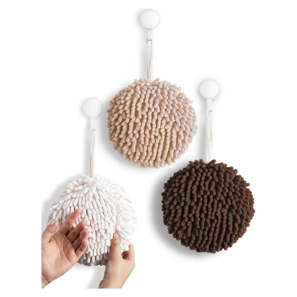 Toallas de Mano Fuzzy Ball Sophie & Panda - Paquete de 3