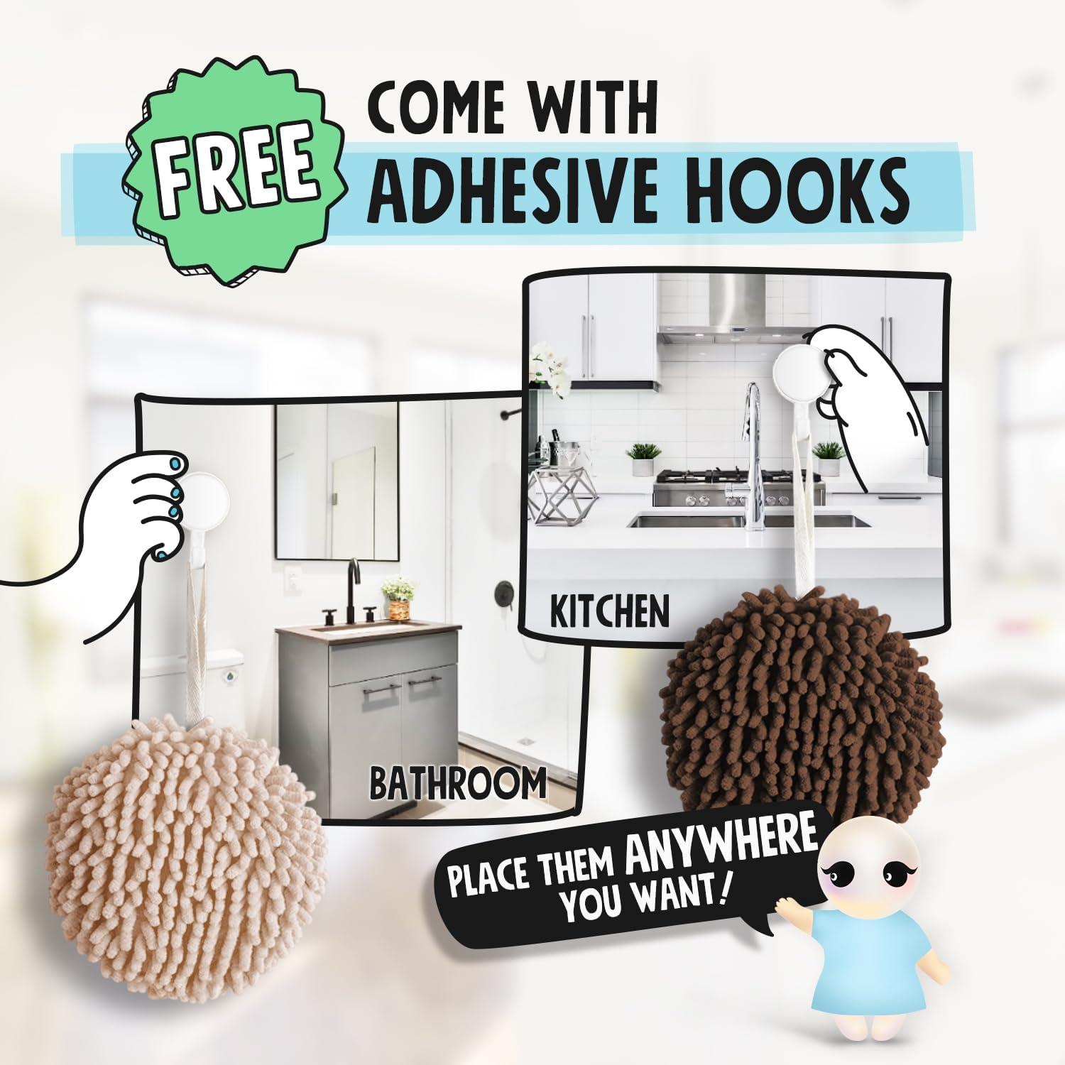 Toallas de Mano Fuzzy Ball Sophie & Panda - Paquete de 3