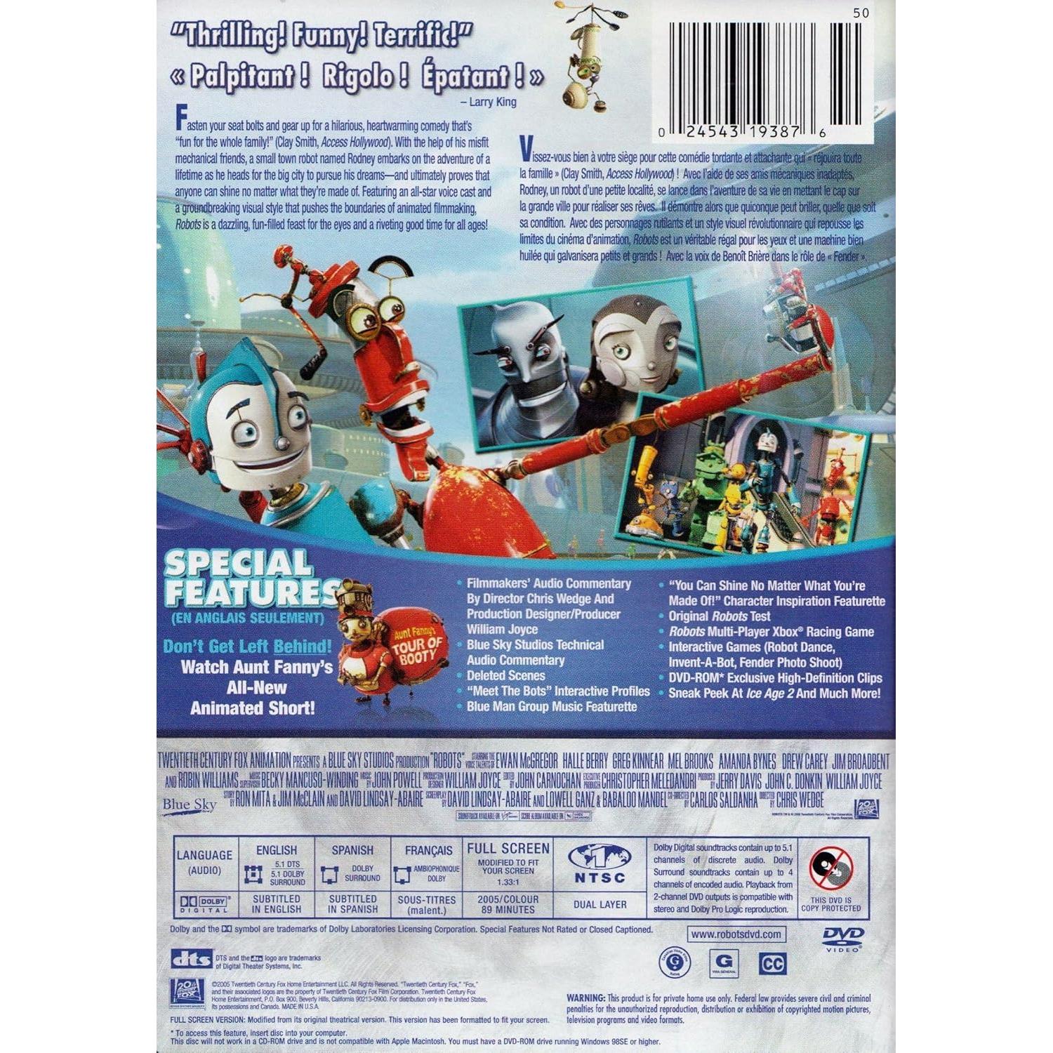 Película Robots en DVD - Idiomas Inglés, Español, Francés