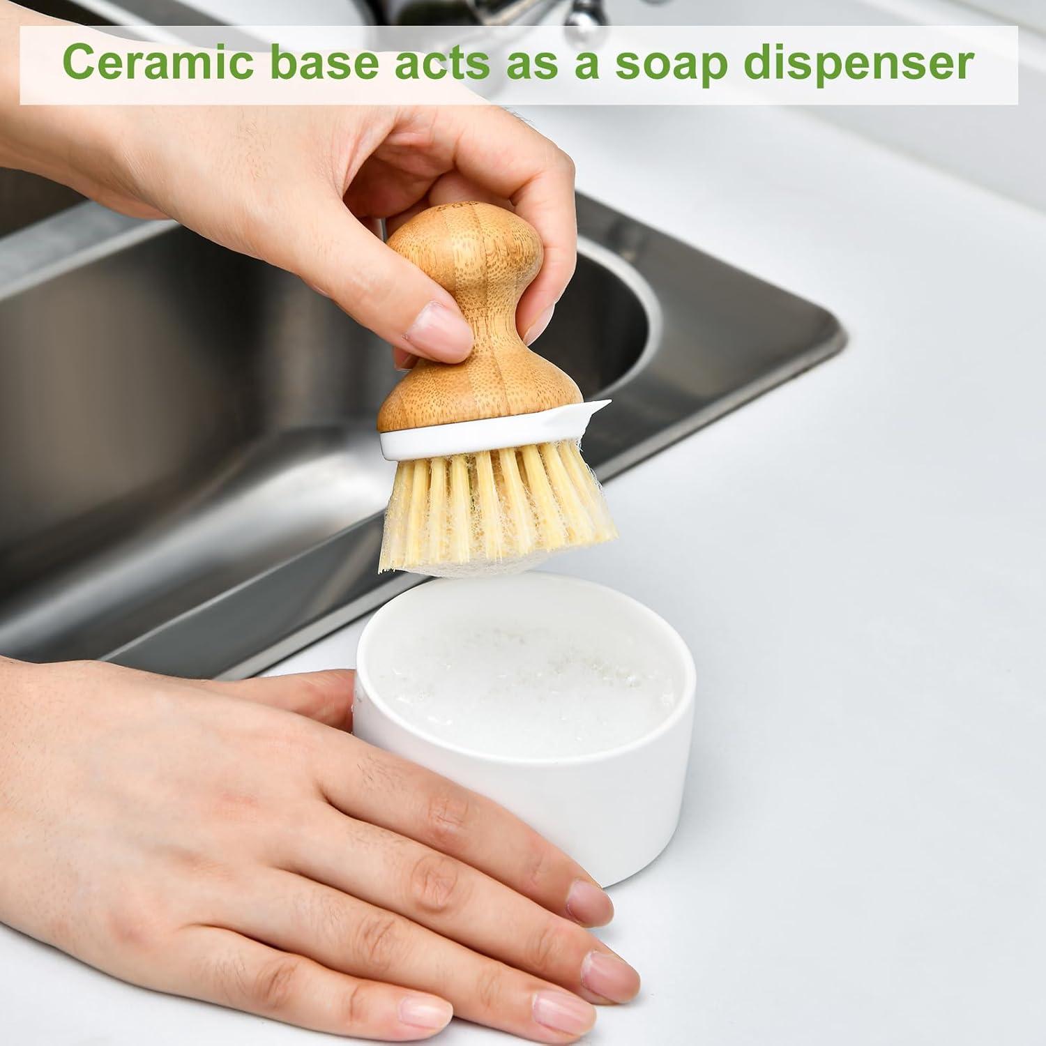 Cepillo de Cocina SUBEKYU de Bambú con Dispensador y Raspador