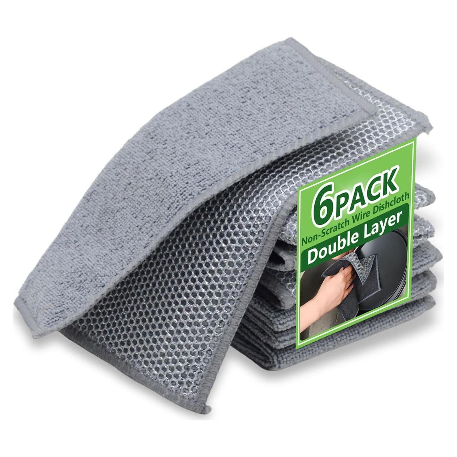 Paquete de 6 paños de cocina Genérica 20x20cm Gris Claro