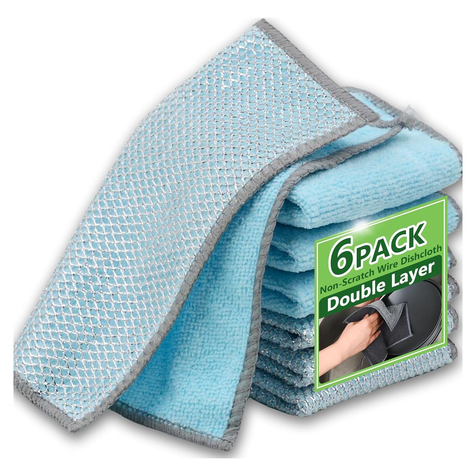 Paquete de 6 paños de cocina Genérico 20x20cm Doble Cara Azul