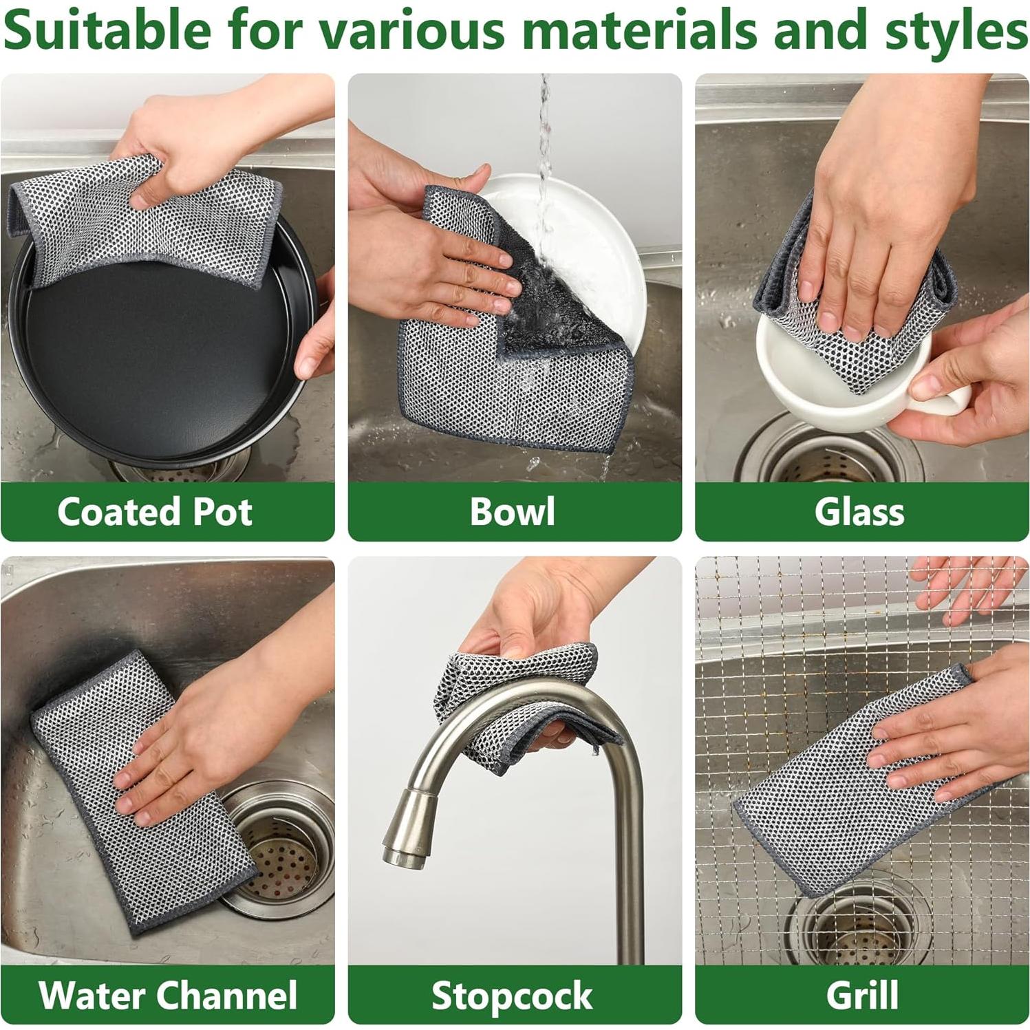 Paquete de 6 paños de cocina Genérico 20x20cm Doble Cara Azul