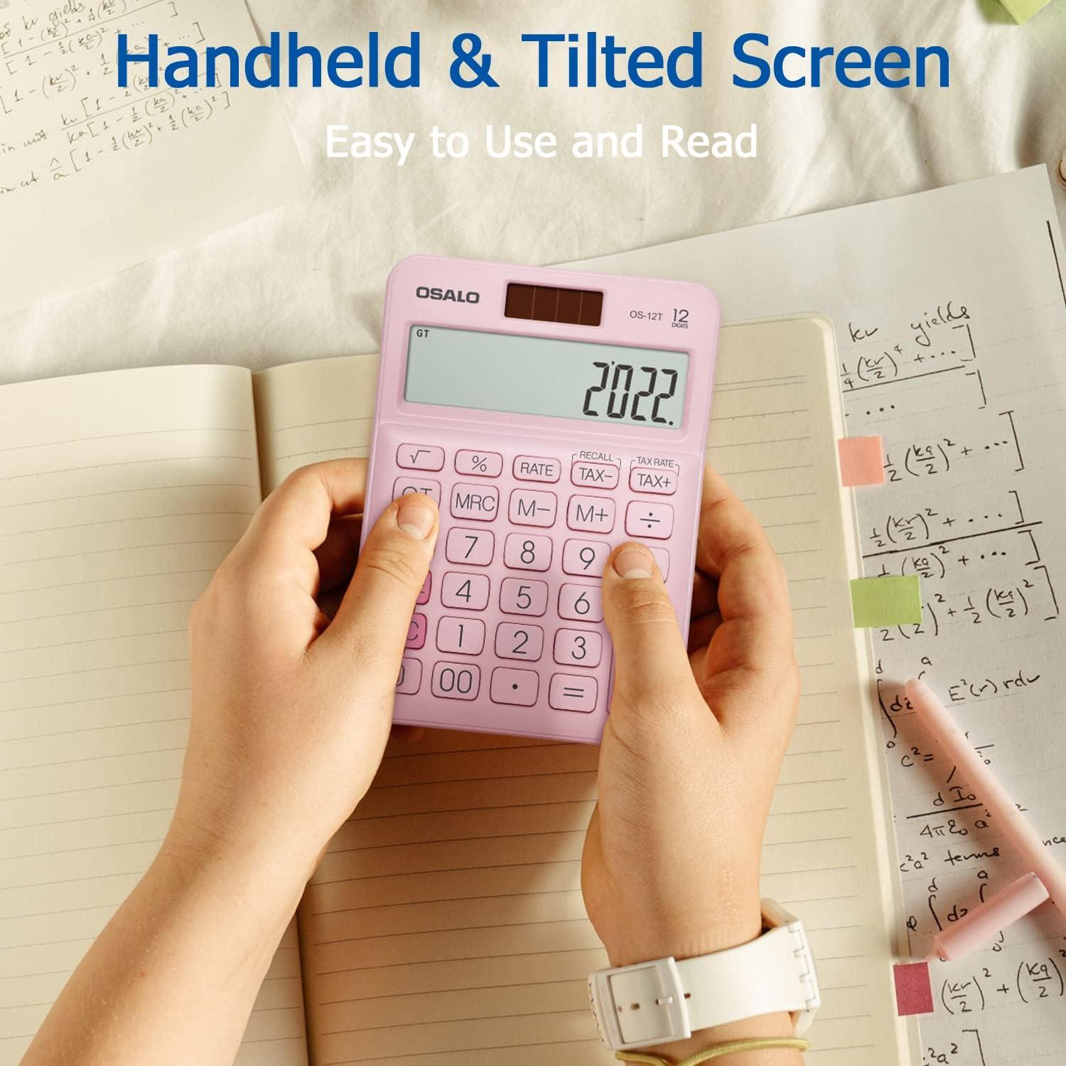 Calculadora de Escritorio Pendancy OS-12T Rosa 12 Dígitos Solar