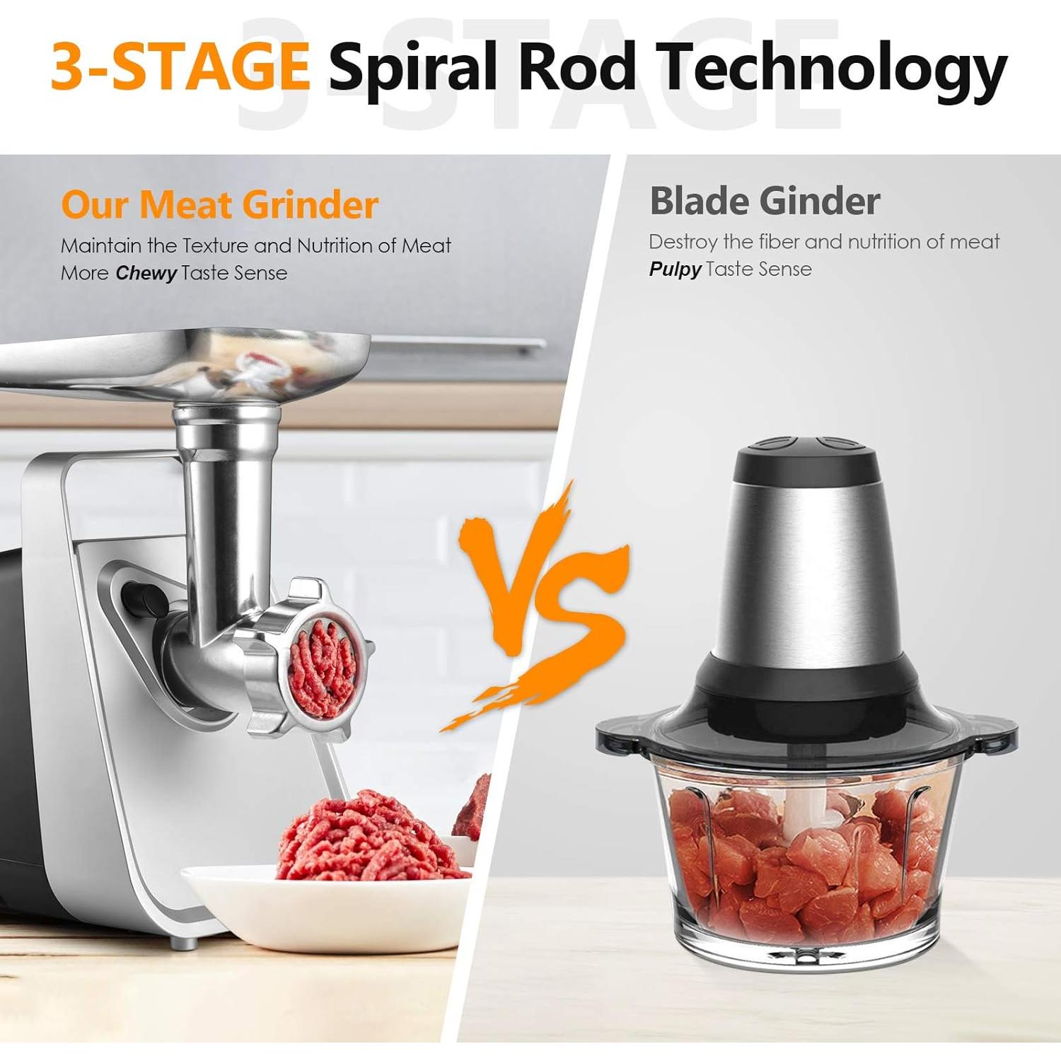 Picadora de Carne Eléctrica CHEFFANO 350W con Accesorios