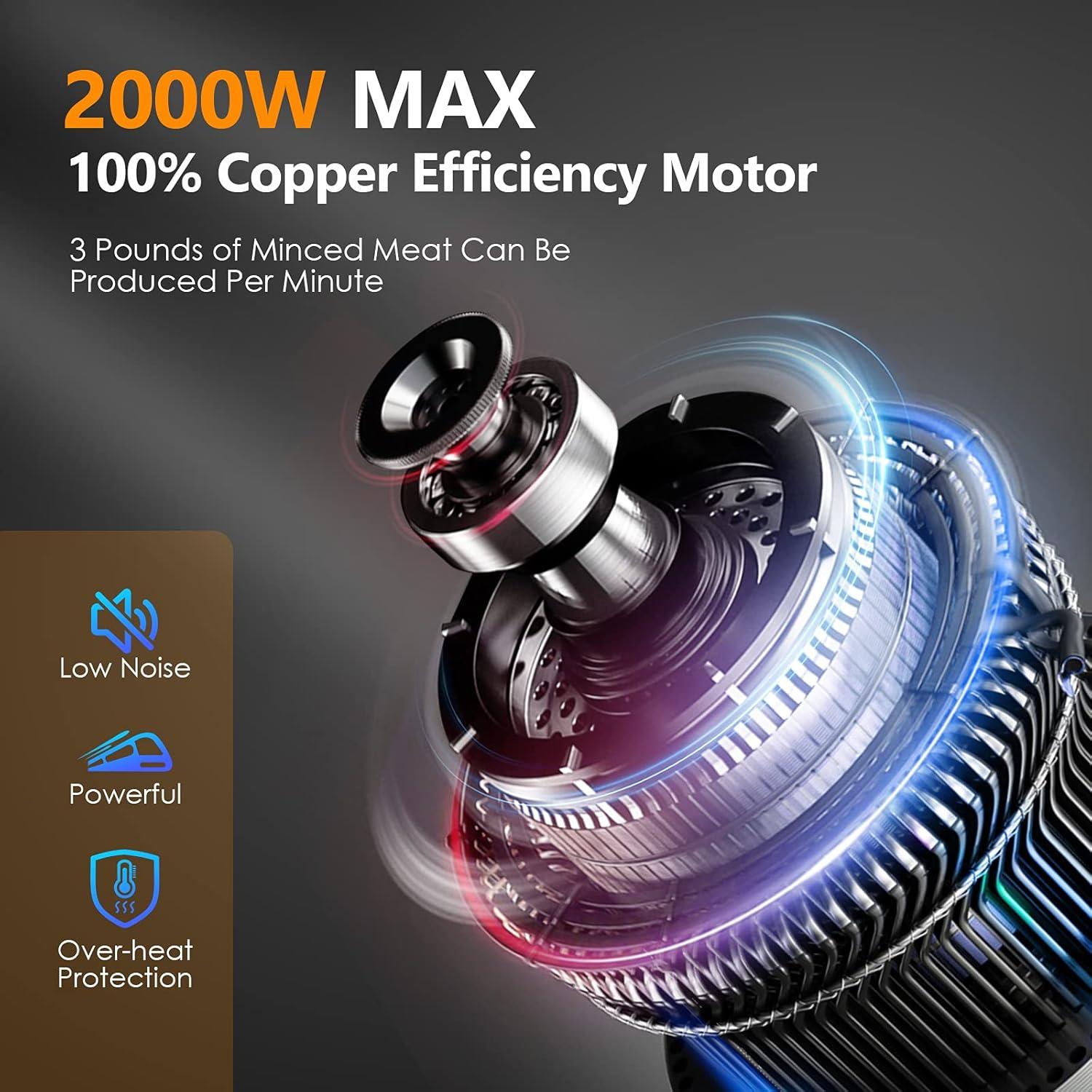 Picadora de Carne Eléctrica CHEFFANO 350W con Accesorios