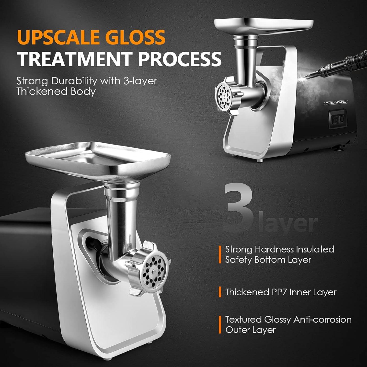 Picadora de Carne Eléctrica CHEFFANO 350W con Accesorios