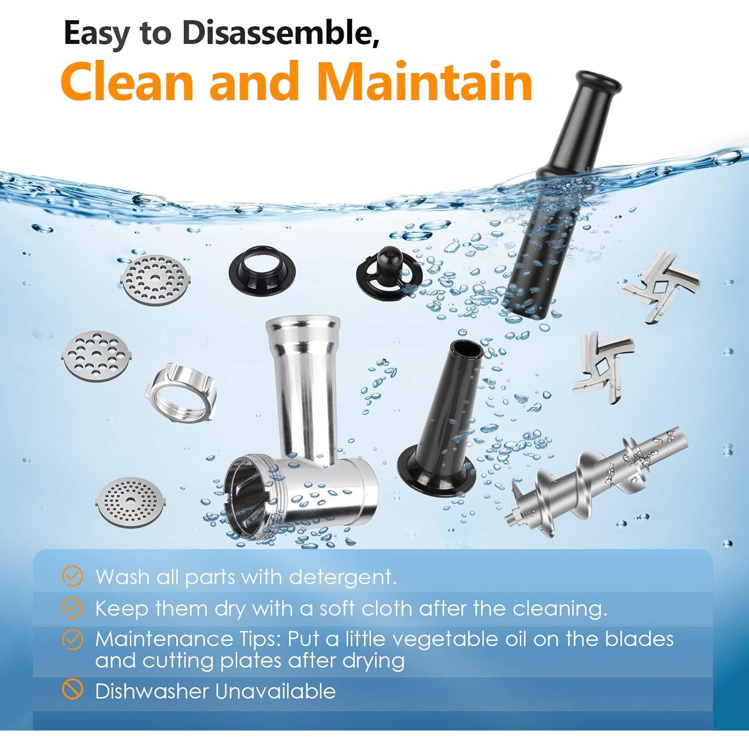 Picadora de Carne Eléctrica CHEFFANO 350W con Accesorios