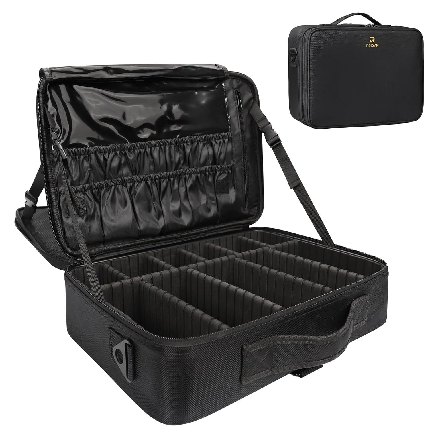 Estuche de Maquillaje MONSTINA 42cm 3 Capas Organizador Negro