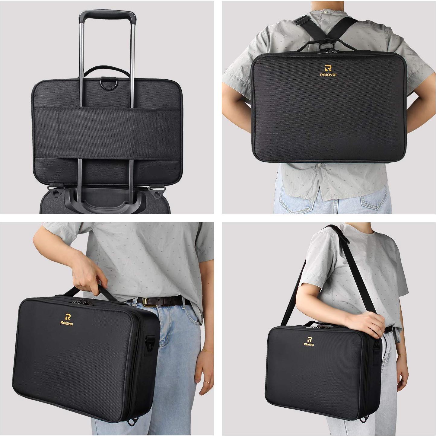 Estuche de Maquillaje MONSTINA 42cm 3 Capas Organizador Negro