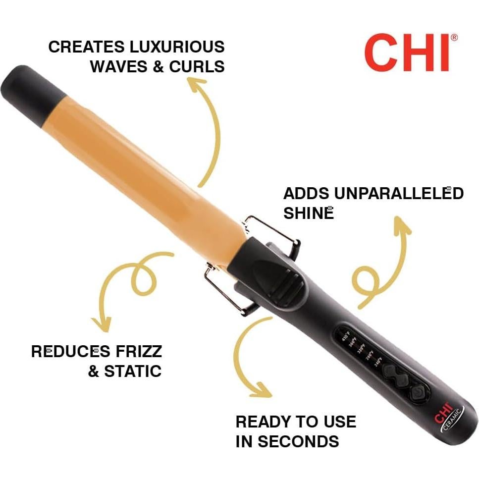 Plancha de Rizar Cerámica CHI 1" (2.54 cm) Negro Temperatura Ajustable