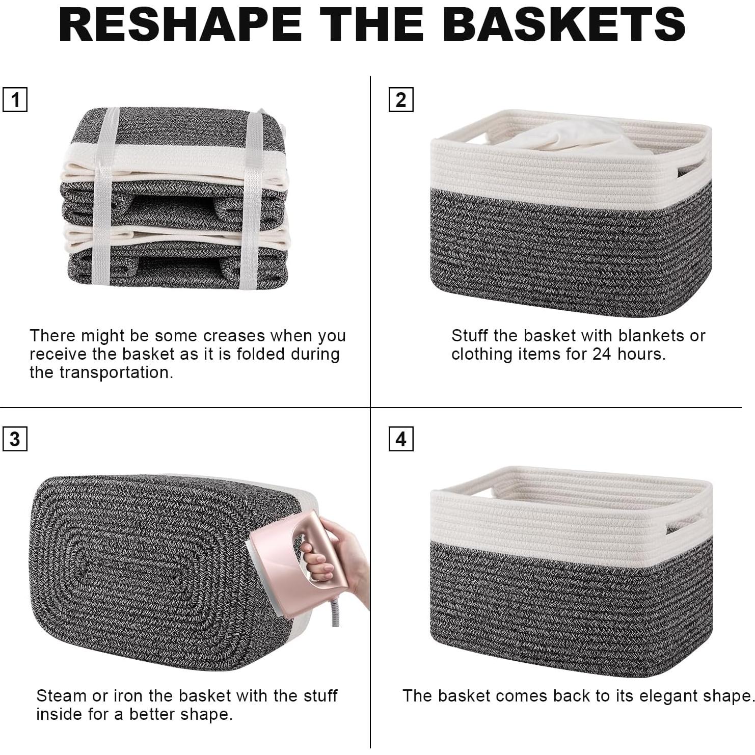 Cestas de Almacenamiento Tejidas SIXDOVE - 4 Unidades 33x22.9x19.8cm