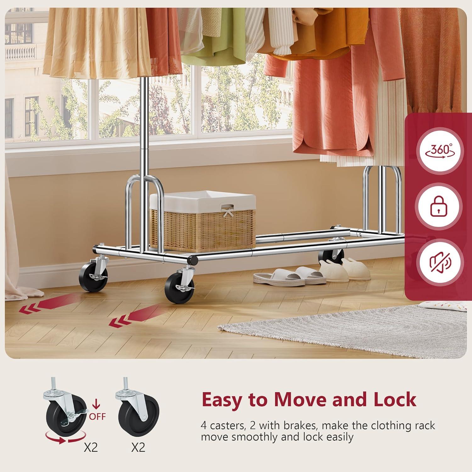 Soporte de Ropa Plegable Tajsoon Cromo Ajustable 113.4 kg