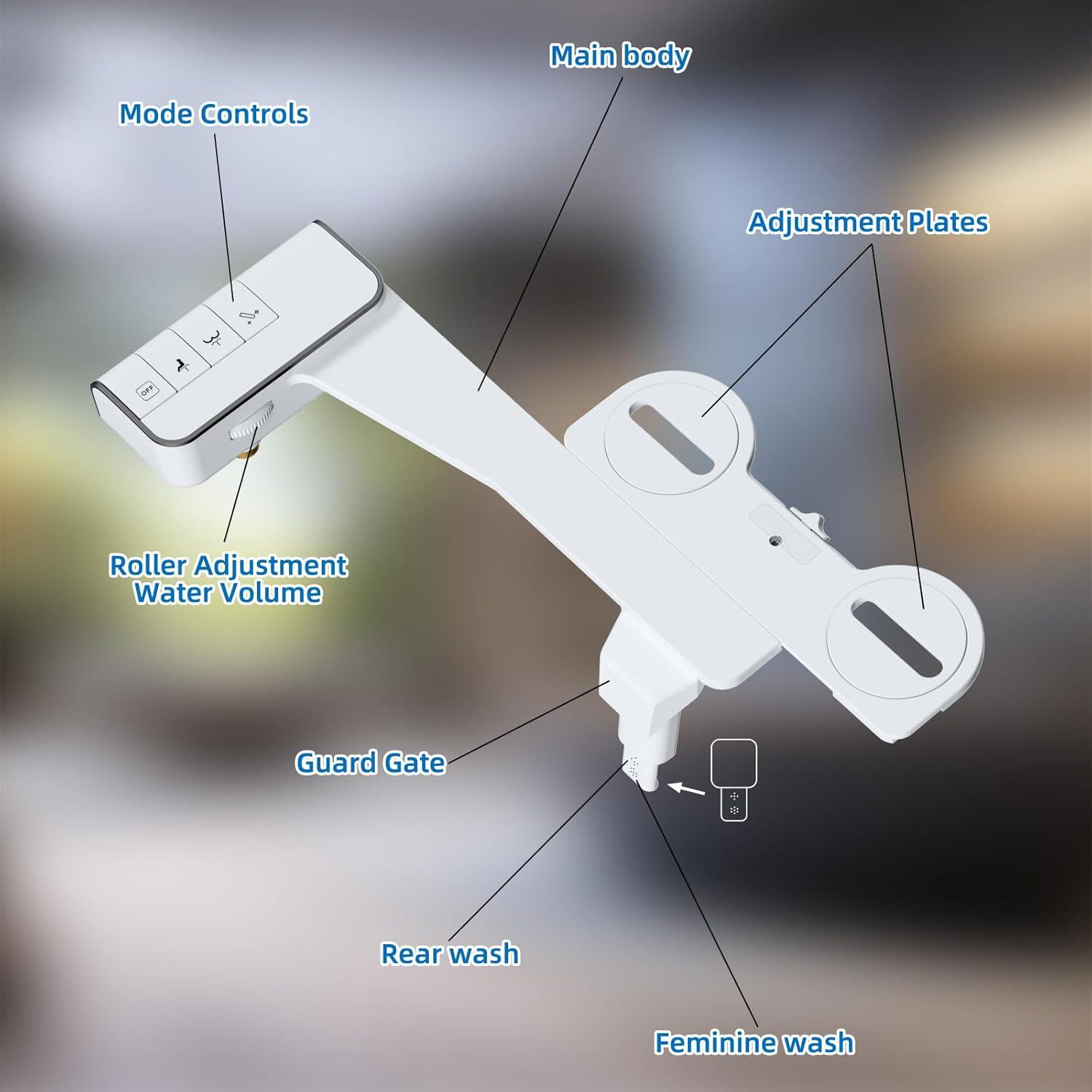 Bidet Mecánico Hibbent Doble Boquilla Ajustable Negro