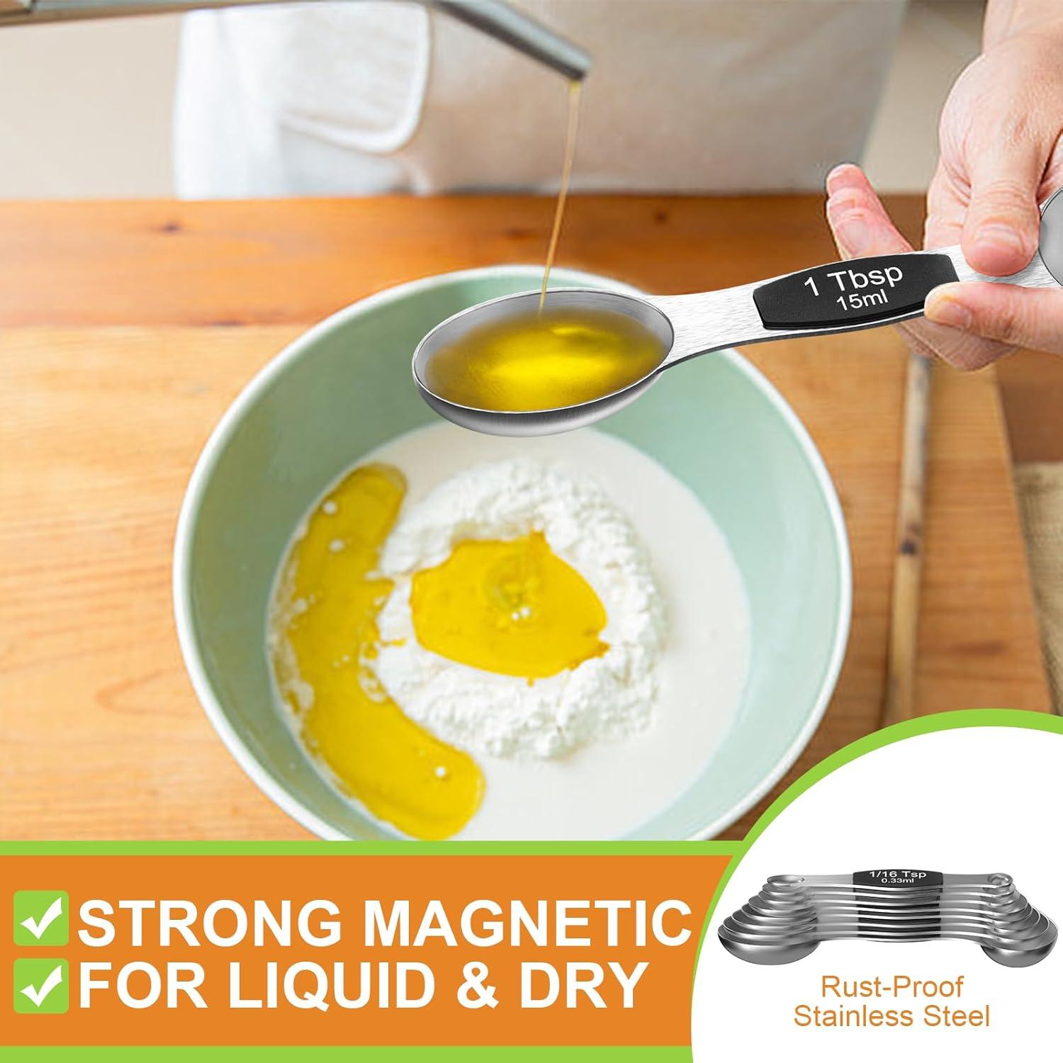 Juego de Cucharas Medidoras Magnéticas Acero Inoxidable 7 Piezas