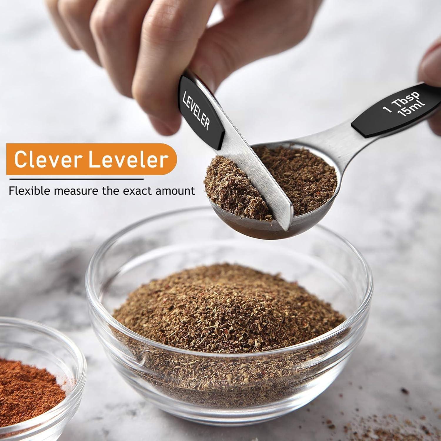 Juego de Cucharas Medidoras Magnéticas Acero Inoxidable 7 Piezas