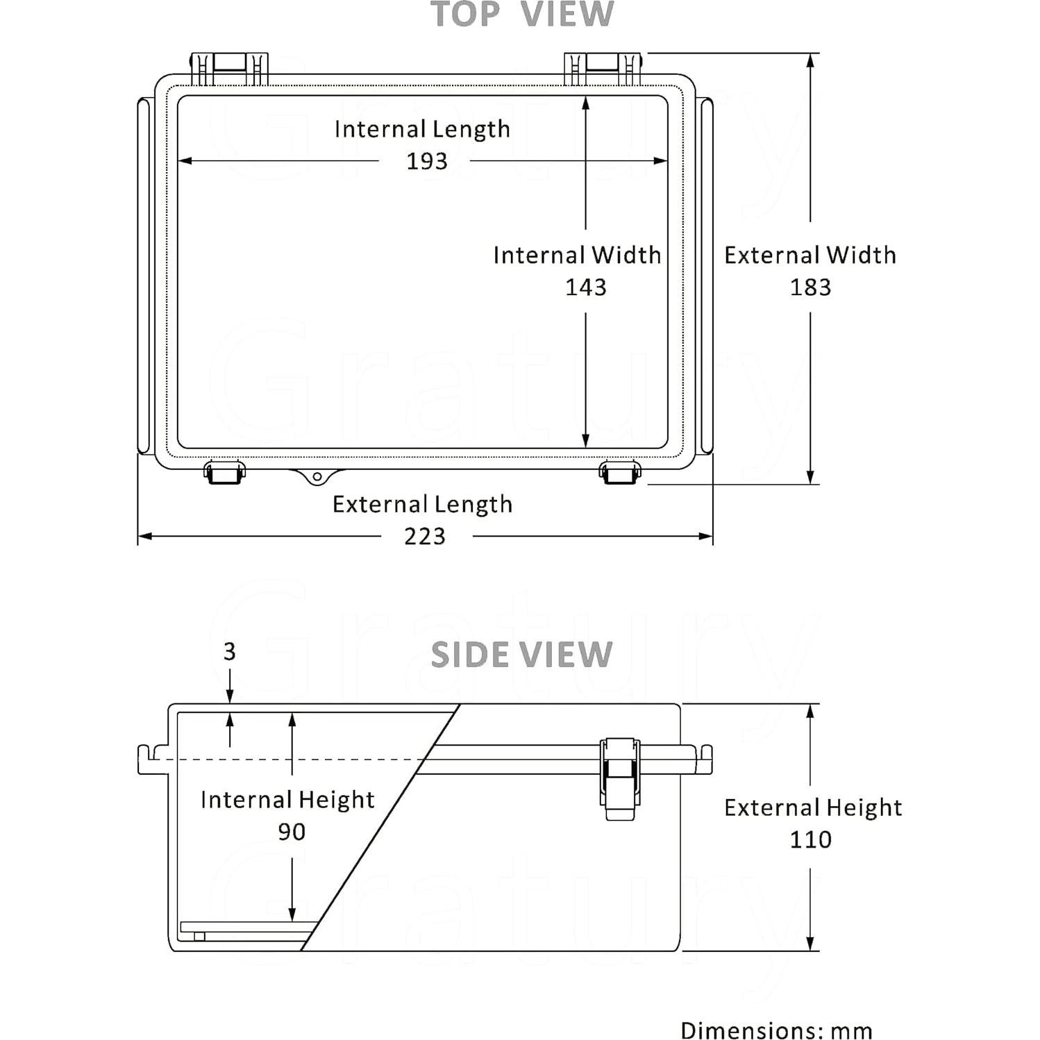 Caja de Conexiones Gratury IP67 Plástica Impermeable 220x170x110mm