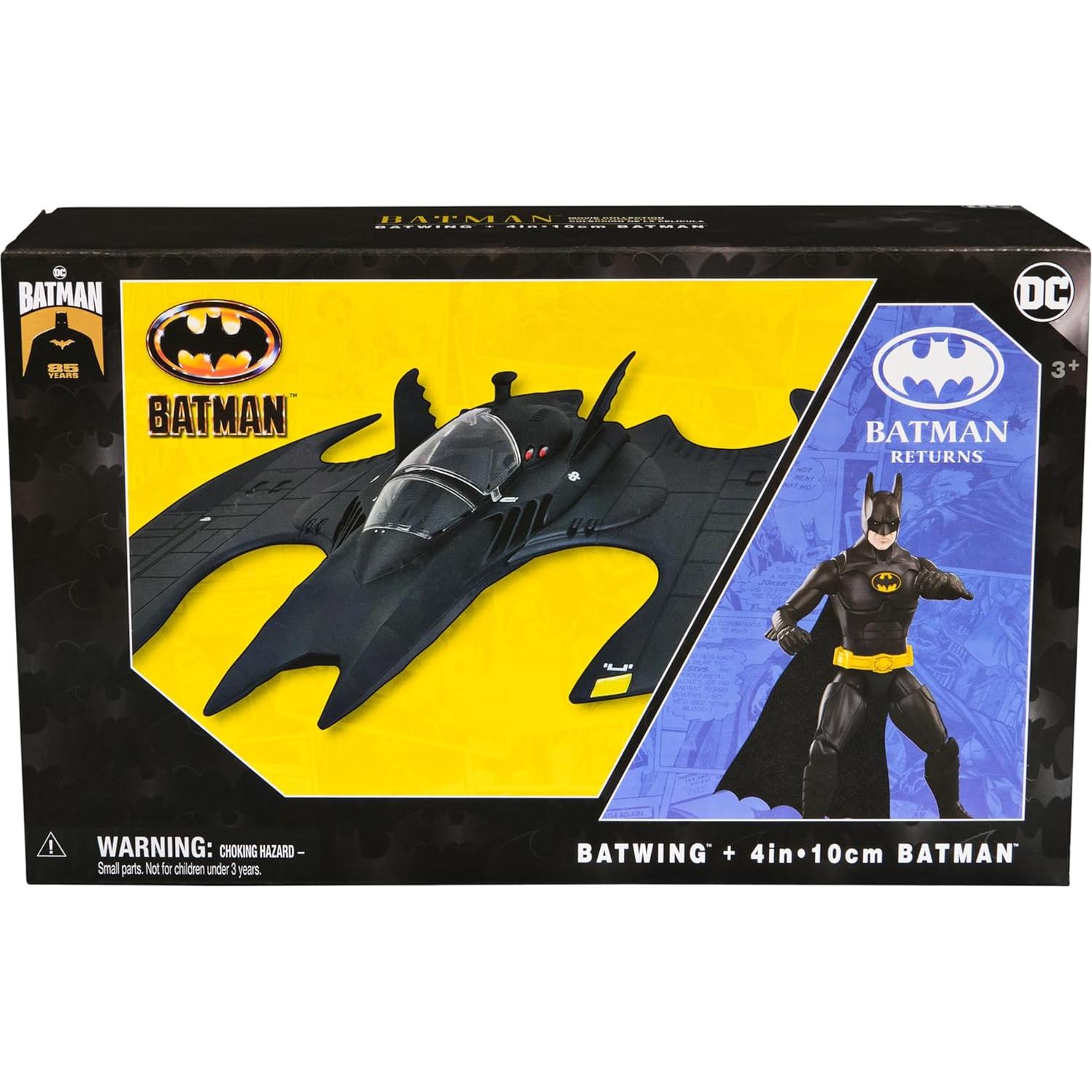 Conjunto Batwing y figura Batman 4" Spin Master - Edición 85 Aniversario