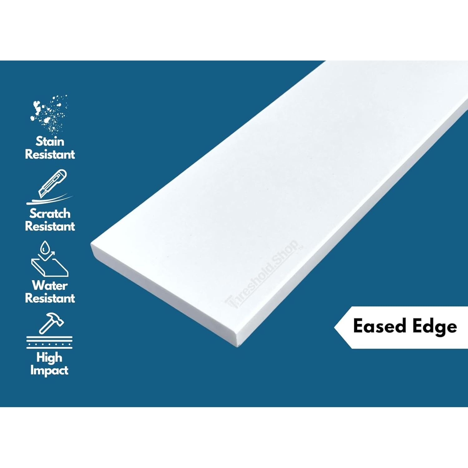 Umbral de Mármol Ingenierizado Blanco Threshold 10.16x60.96 cm