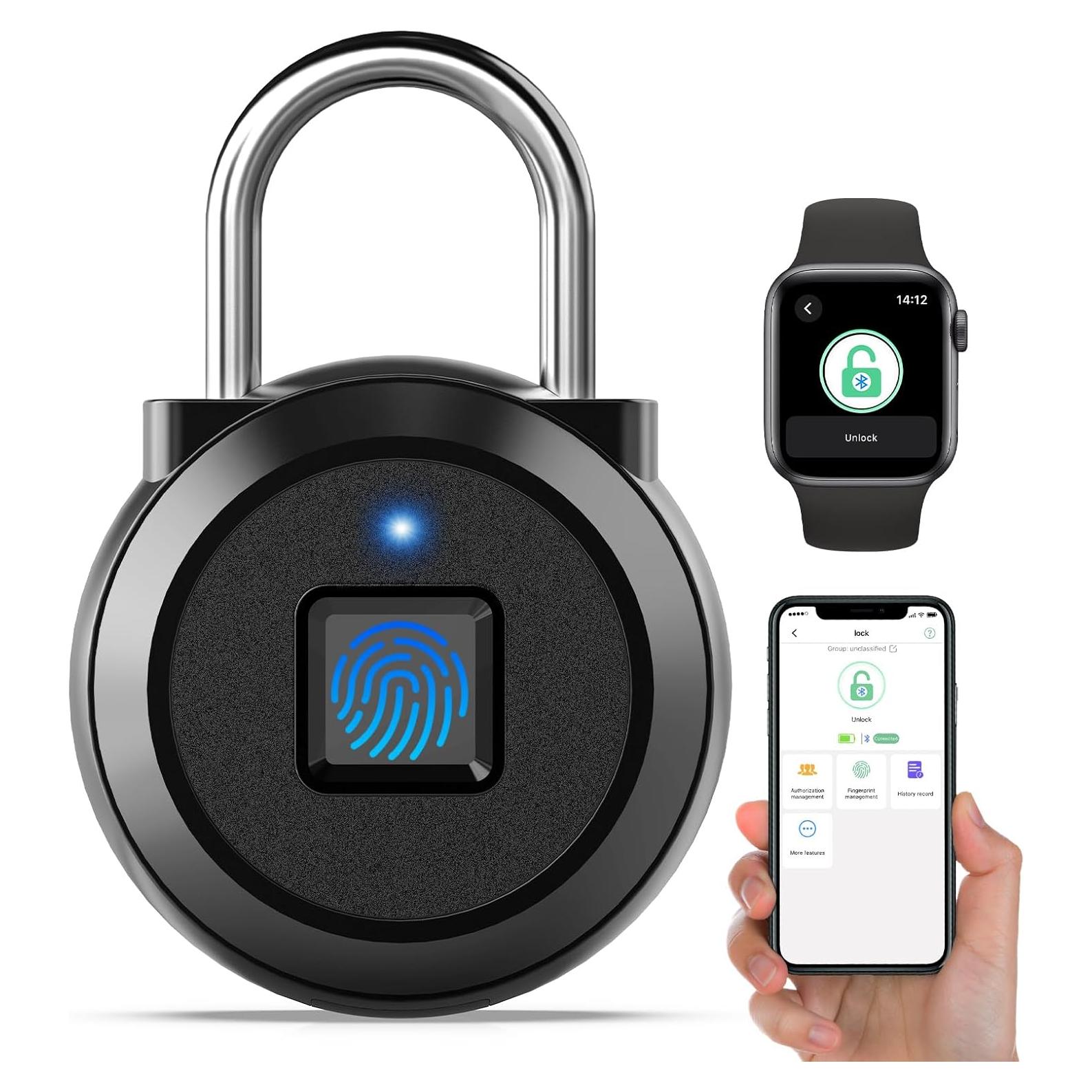 Candado Biométrico eLinkSmart Negro con Huella Dactilar