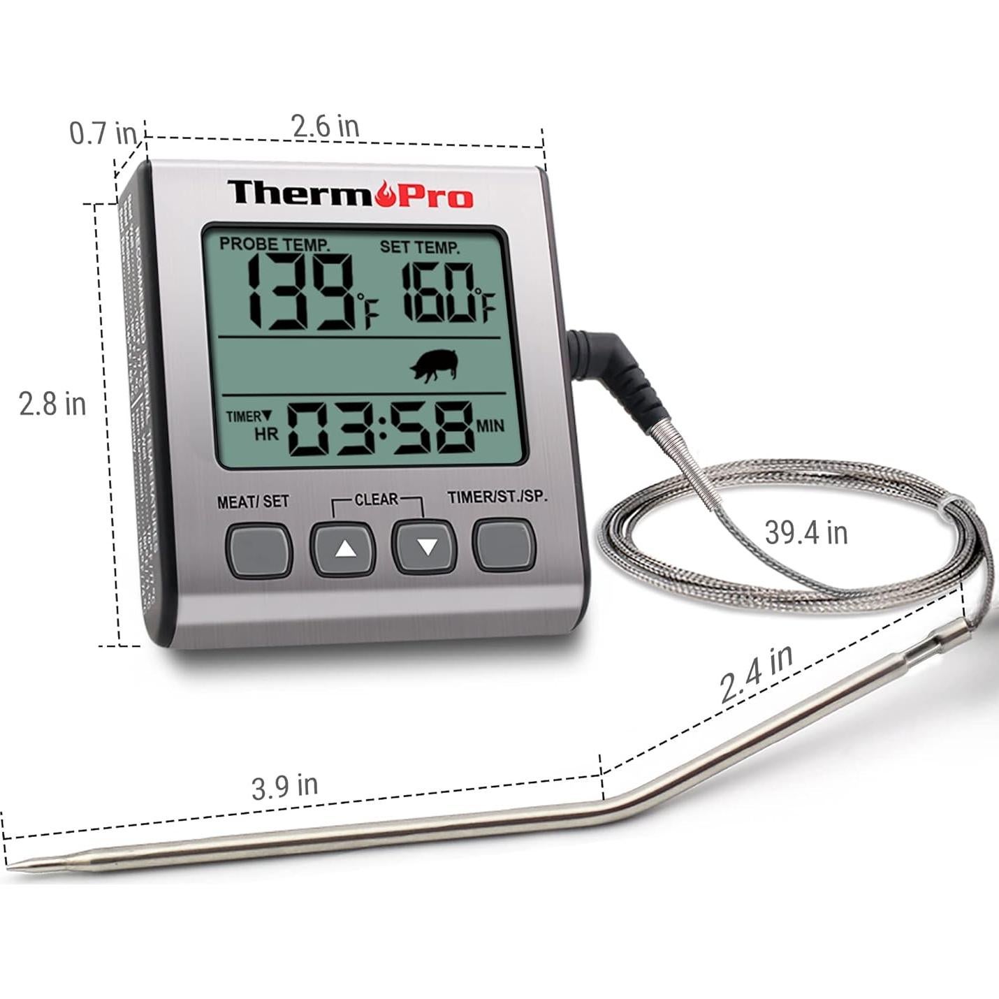 Termómetro Digital de Carne ThermoPro TP16S con Luz de Fondo