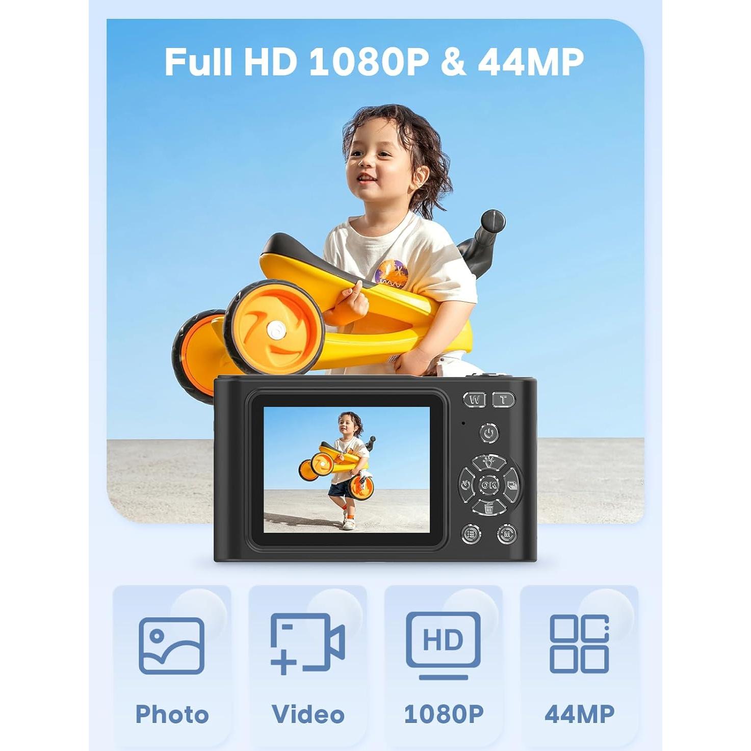 Cámara Digital BEARBISU 44MP FHD 1080P con 64GB y Zoom 16x