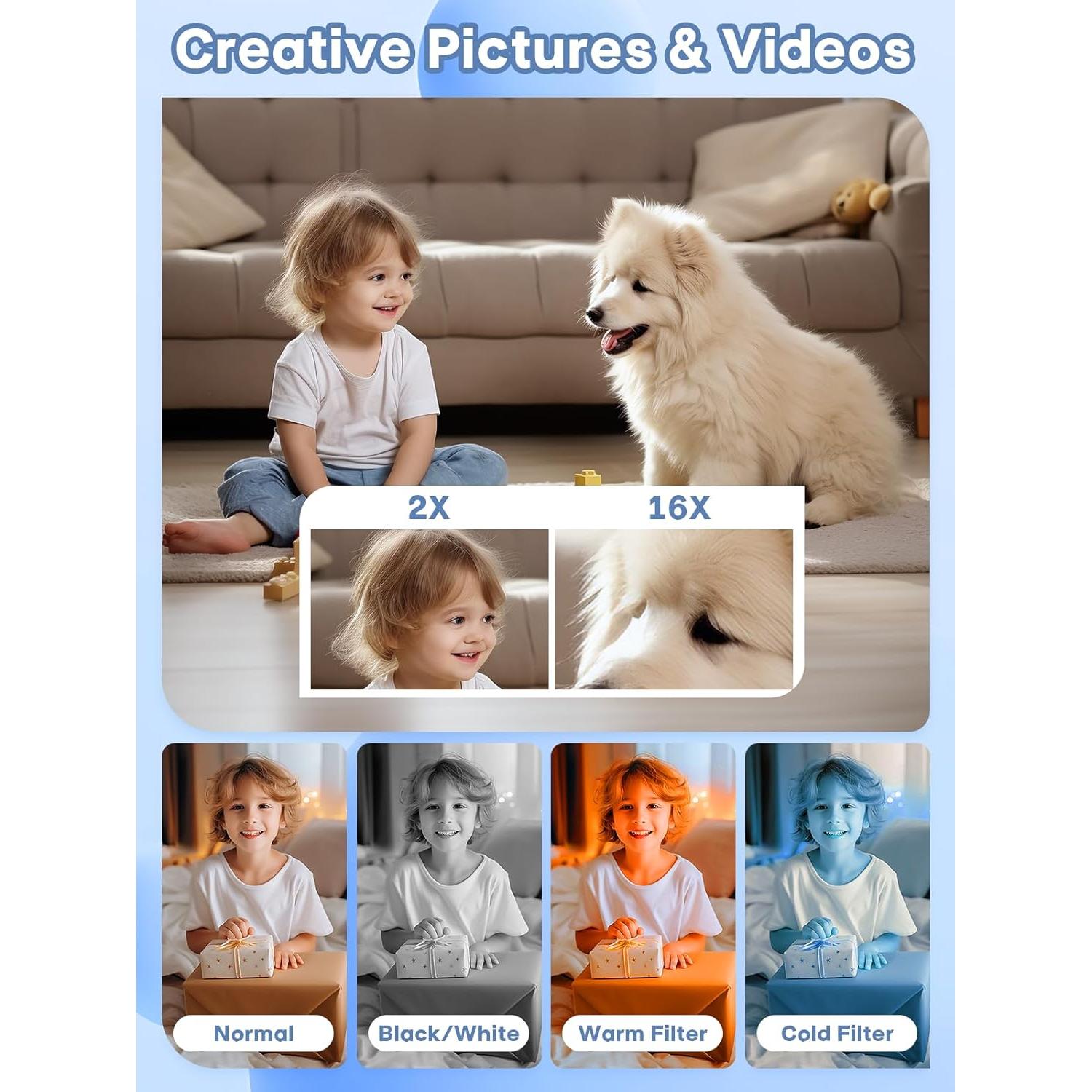 Cámara Digital BEARBISU 44MP FHD 1080P con 64GB y Zoom 16x