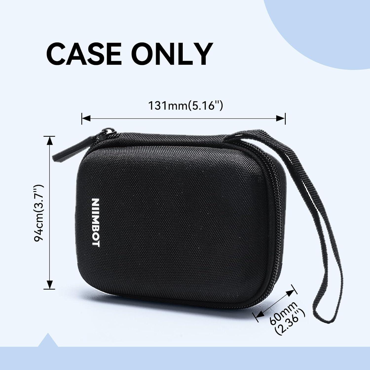 NIIMBOT Mini Case Compatible D11/D110 Upgraded Version Label Maker for Labeler Storage Holder Tape Paper Roll & USB Cable (Box Only), Black