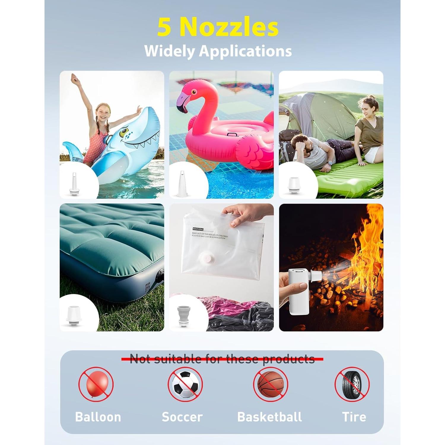 Bomba de Aire Portátil ZOPOM Mini Recargable USB 150L/min