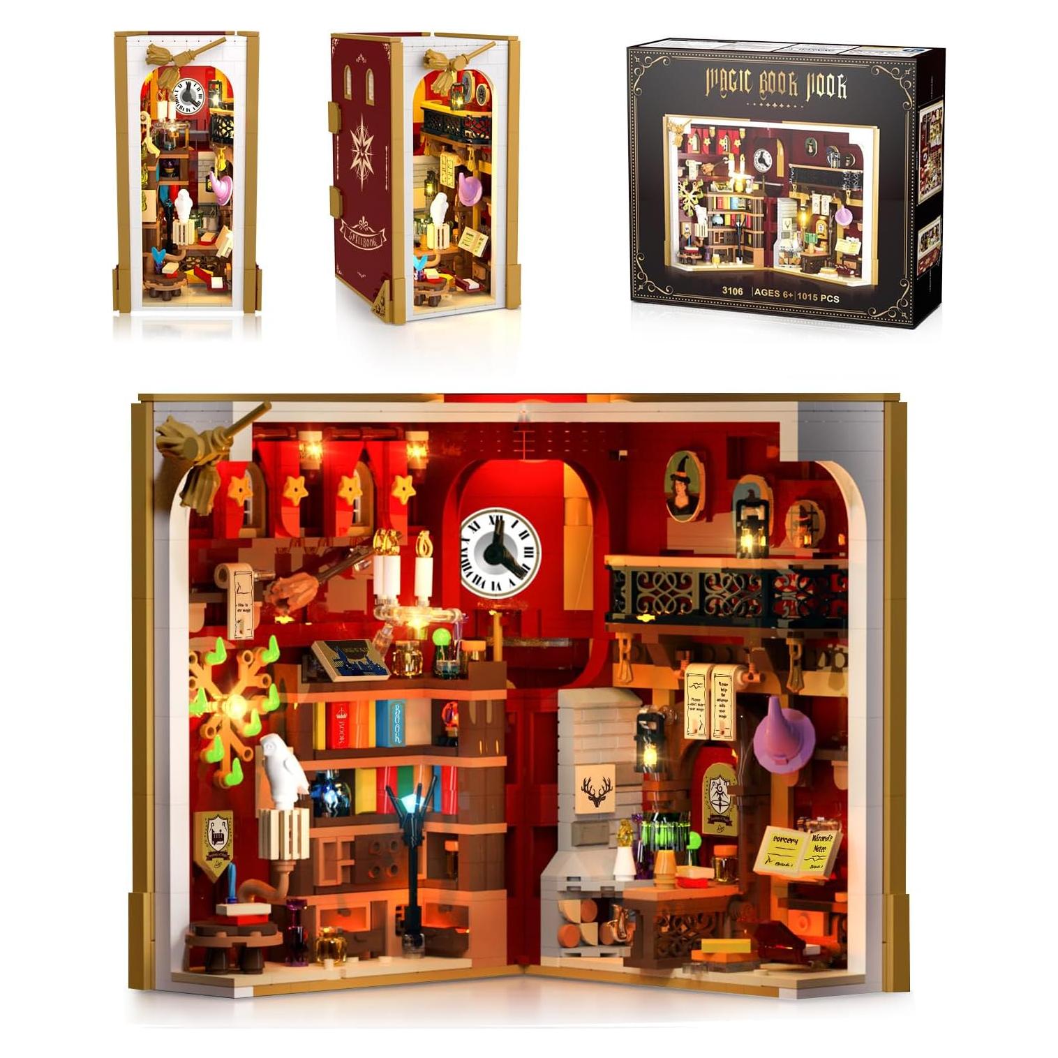 Conjunto de Construcción Magic Book Nook con Luz LED 1015 PCS