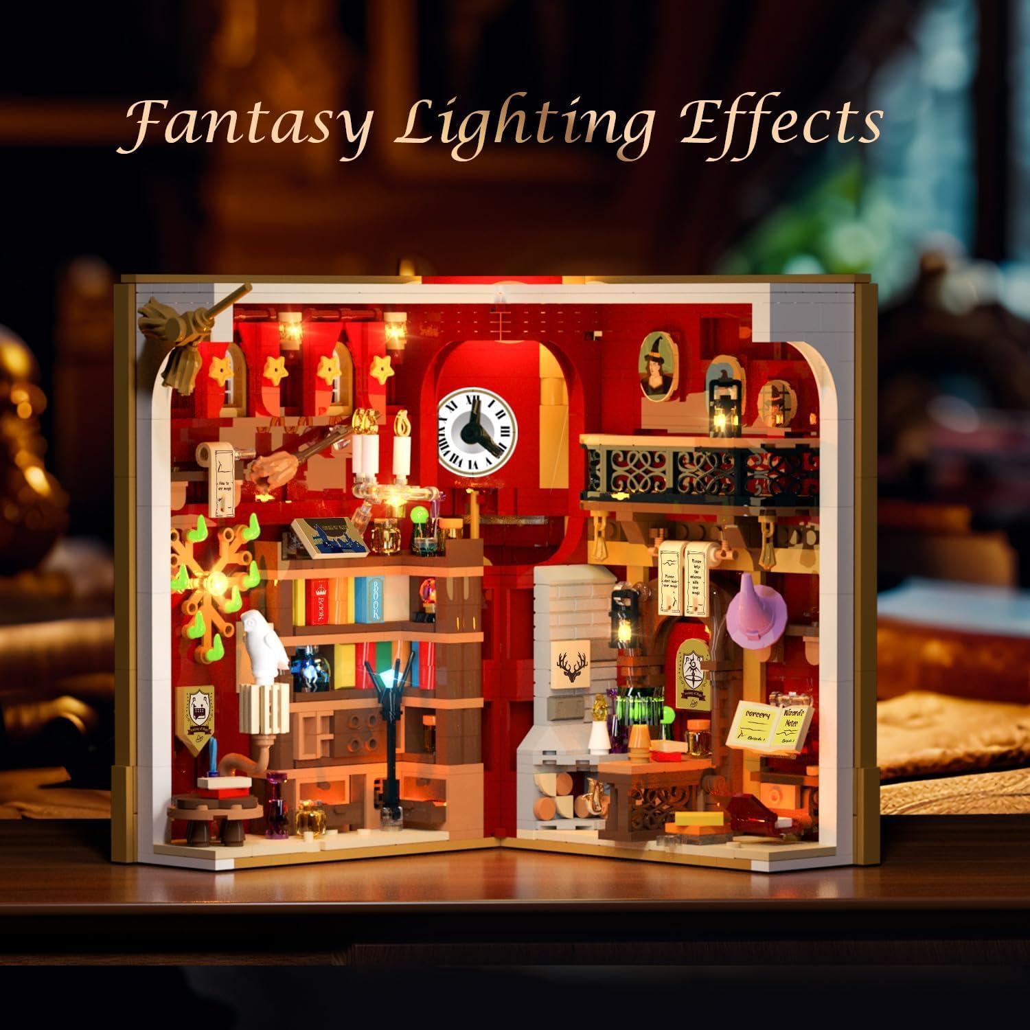 Conjunto de Construcción Magic Book Nook con Luz LED 1015 PCS