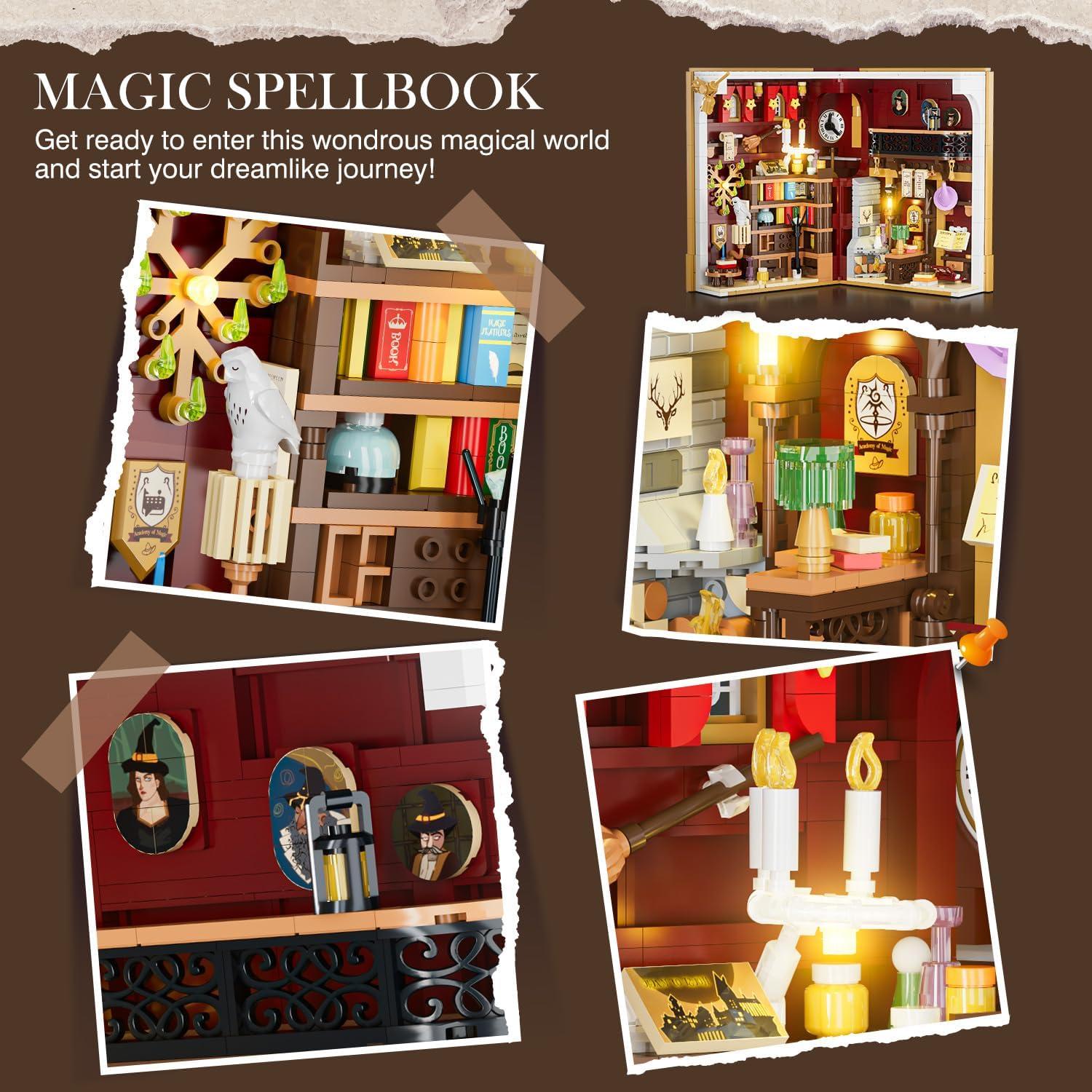 Conjunto de Construcción Magic Book Nook con Luz LED 1015 PCS
