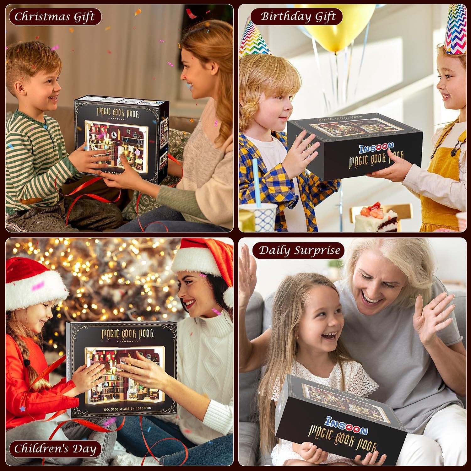 Conjunto de Construcción Magic Book Nook con Luz LED 1015 PCS