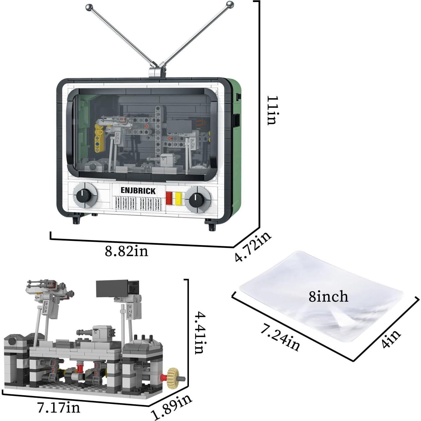 Set de Construcción TV Retro ENJBRICK 1212 Piezas 22x12 cm