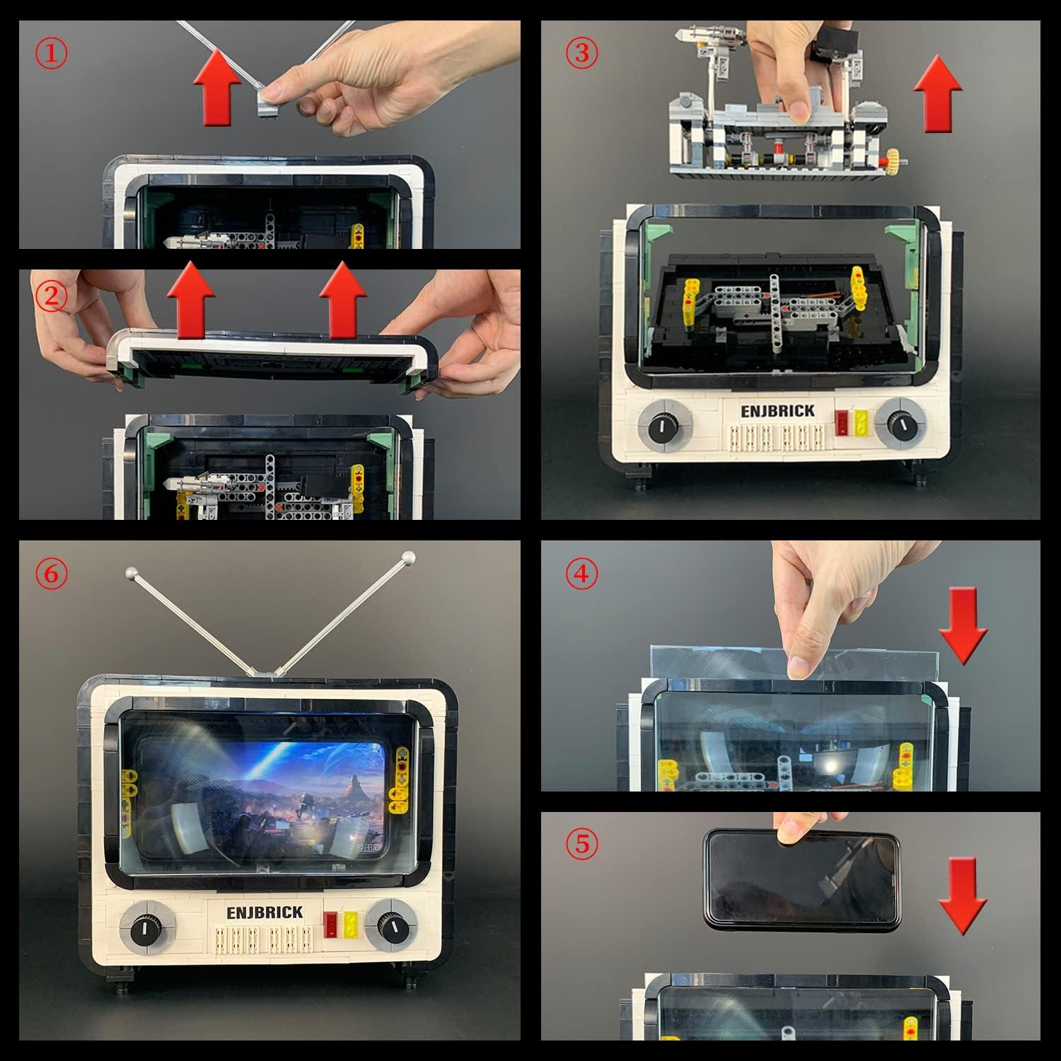 Set de Construcción TV Retro ENJBRICK 1212 Piezas 22x12 cm