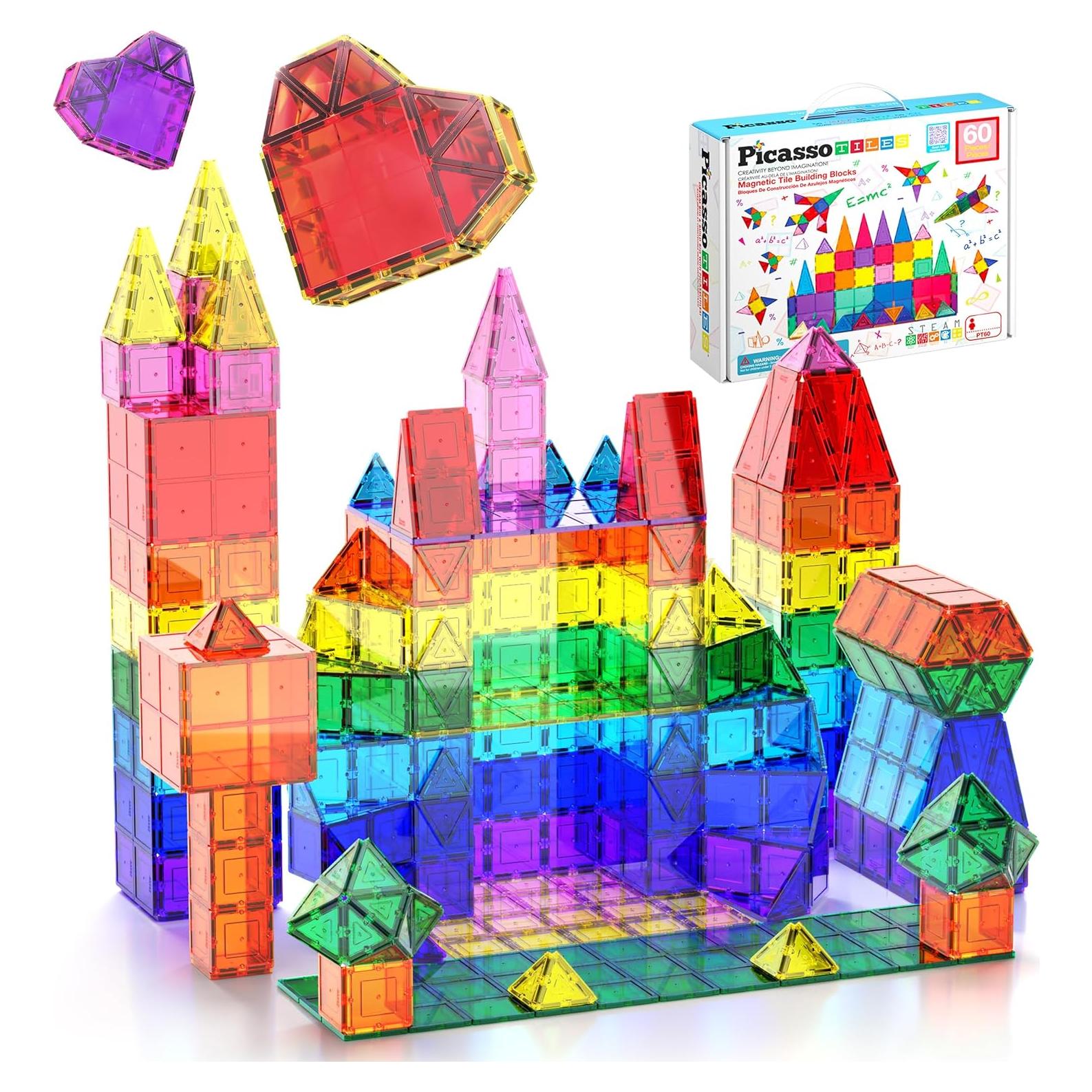 Juego de 60 Piezas PicassoTiles 3D Magnéticos Educativos