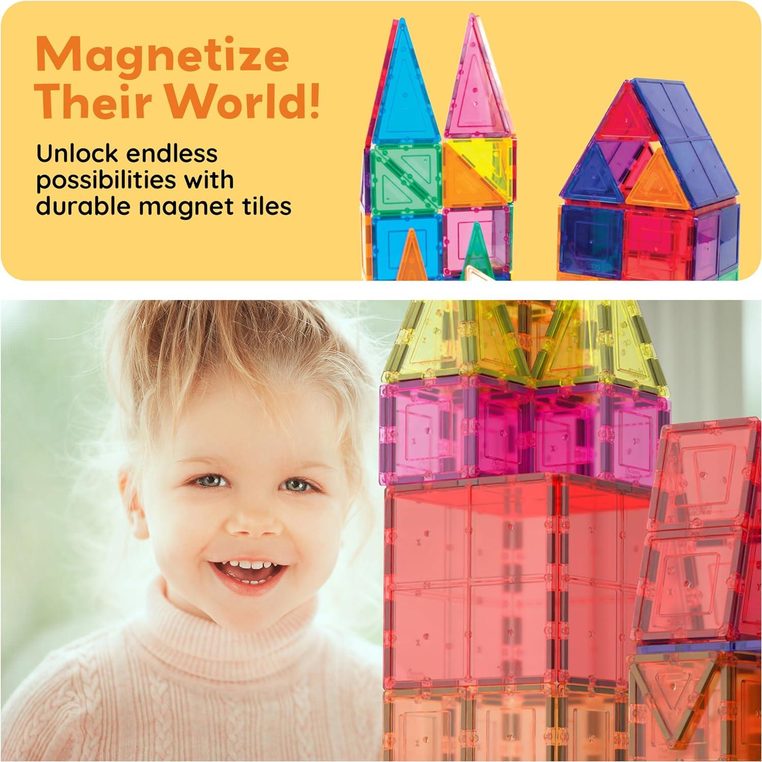 Juego de 60 Piezas PicassoTiles 3D Magnéticos Educativos