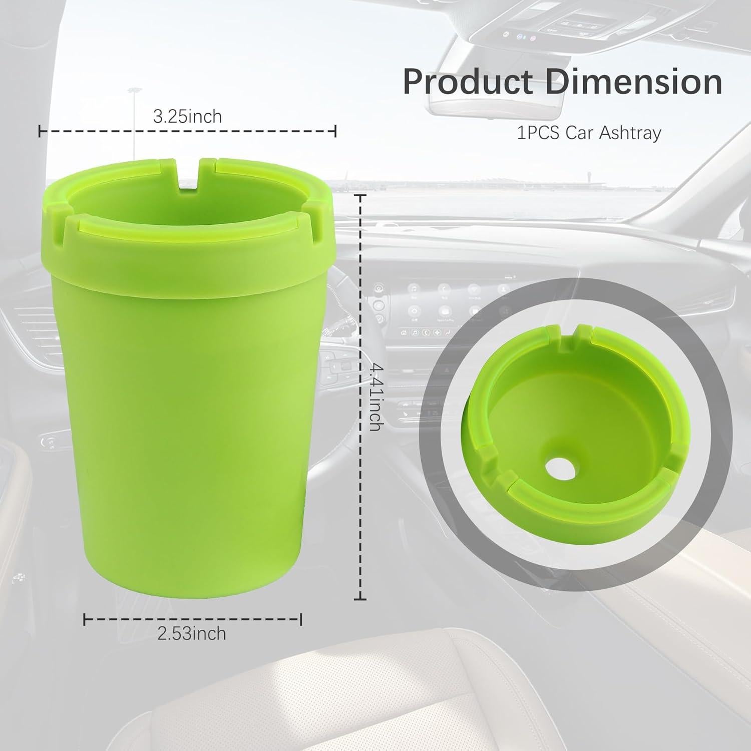 Cenicero Sin Humo OFBAND para Coche Verde, Portátil y Multifuncional