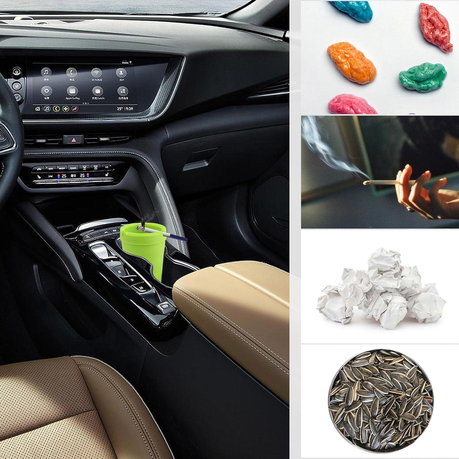 Cenicero Sin Humo OFBAND para Coche Verde, Portátil y Multifuncional