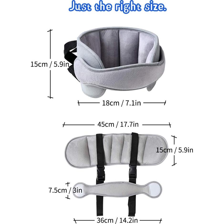 Soporte de Cabeza para Auto Letton Gris Ajustable Bebés