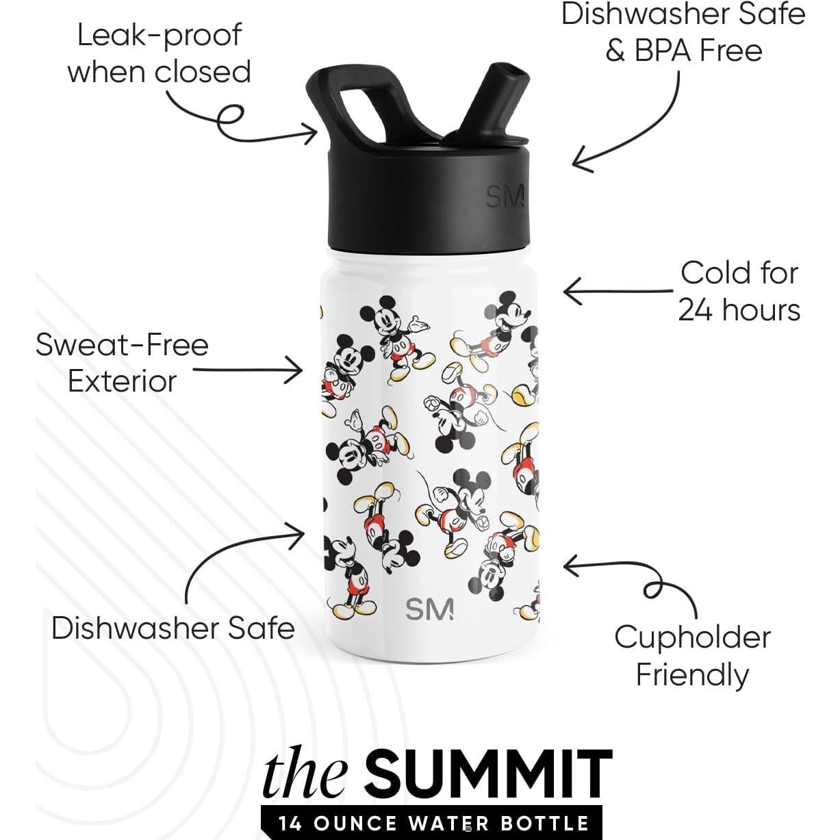 Botella de Agua Simple Modern 14oz Mickey Mouse Aislada