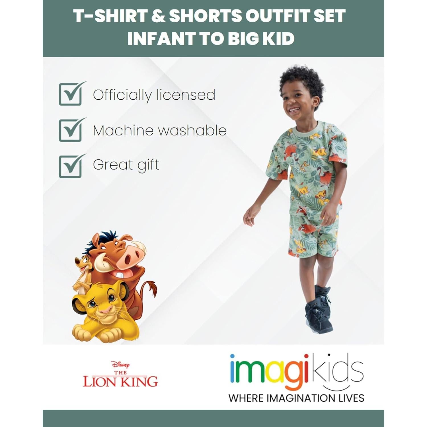 Conjunto camiseta y pantalones cortos Disney El Rey León 2T