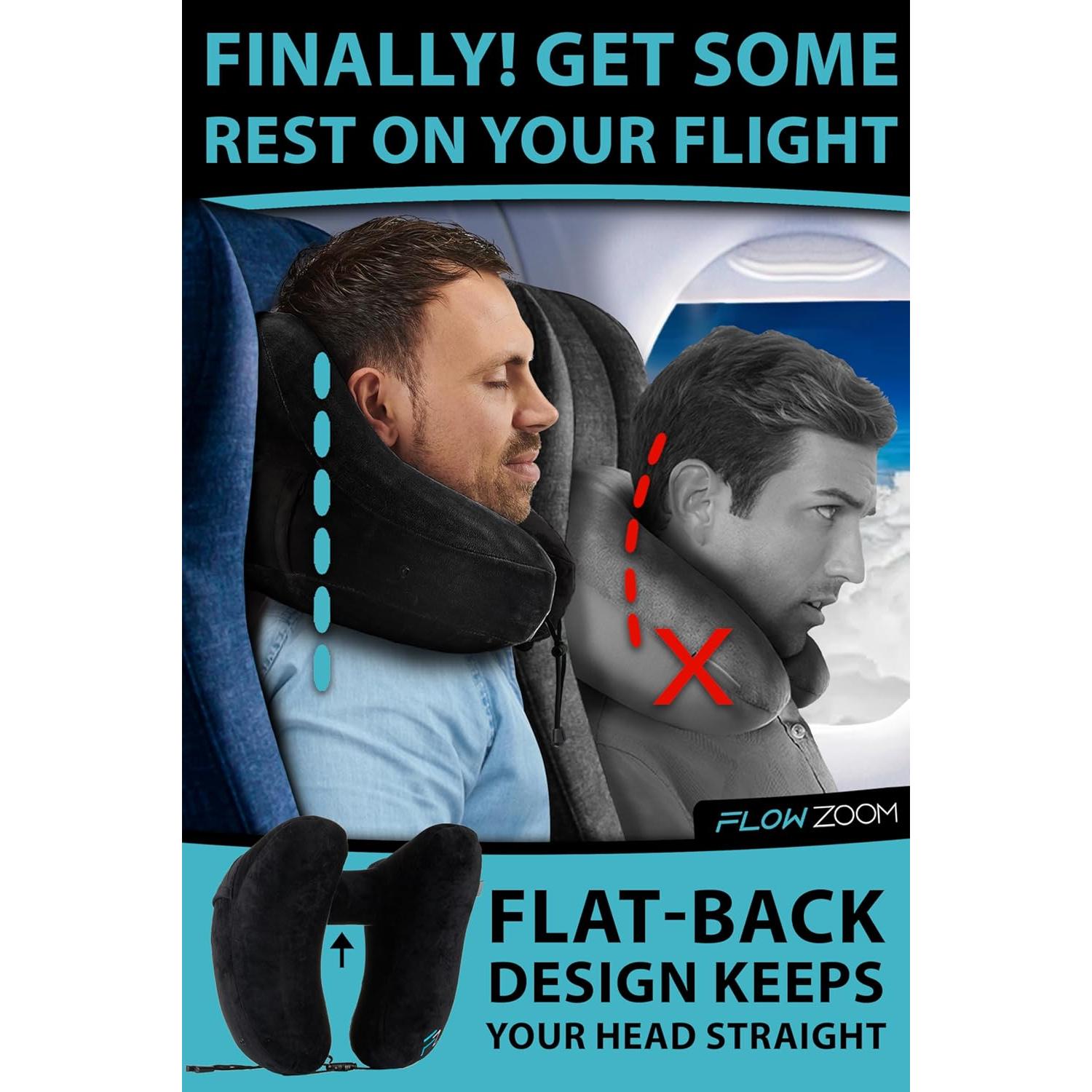 Almohada Inflable para el Cuello FLOWZOOM AIR L - Negro