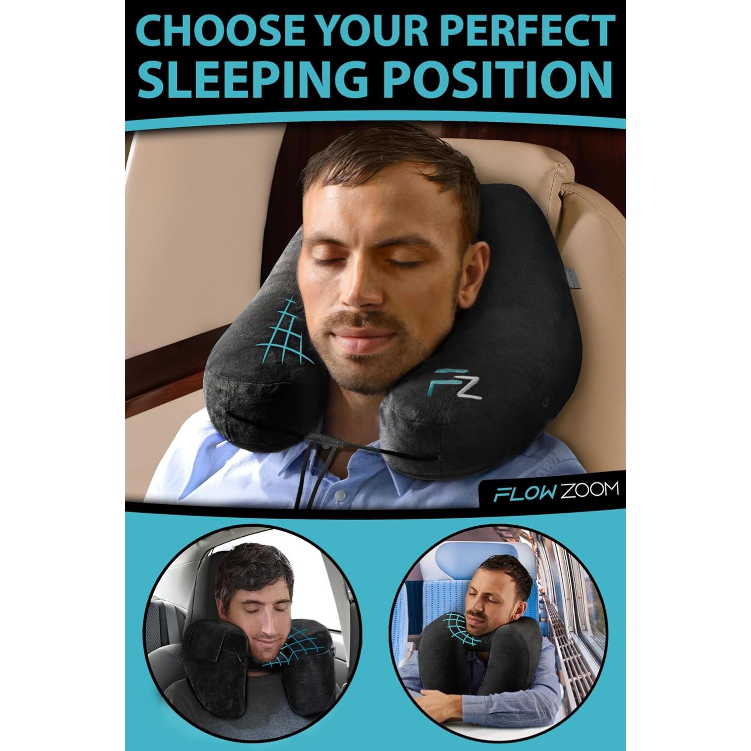 Almohada Inflable para el Cuello FLOWZOOM AIR L - Negro